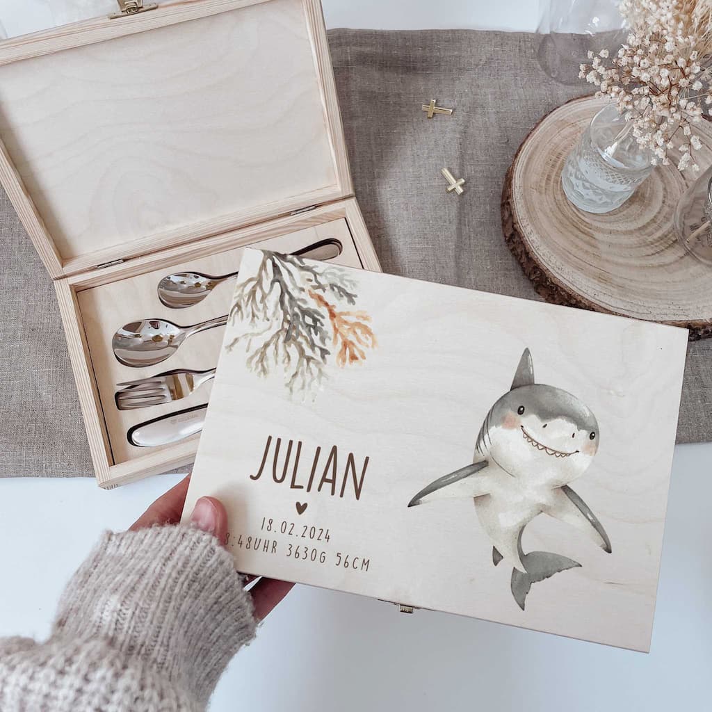 Kinderbesteck personalisierbar bedruckt - Unterwasserwelt - lyllevenn