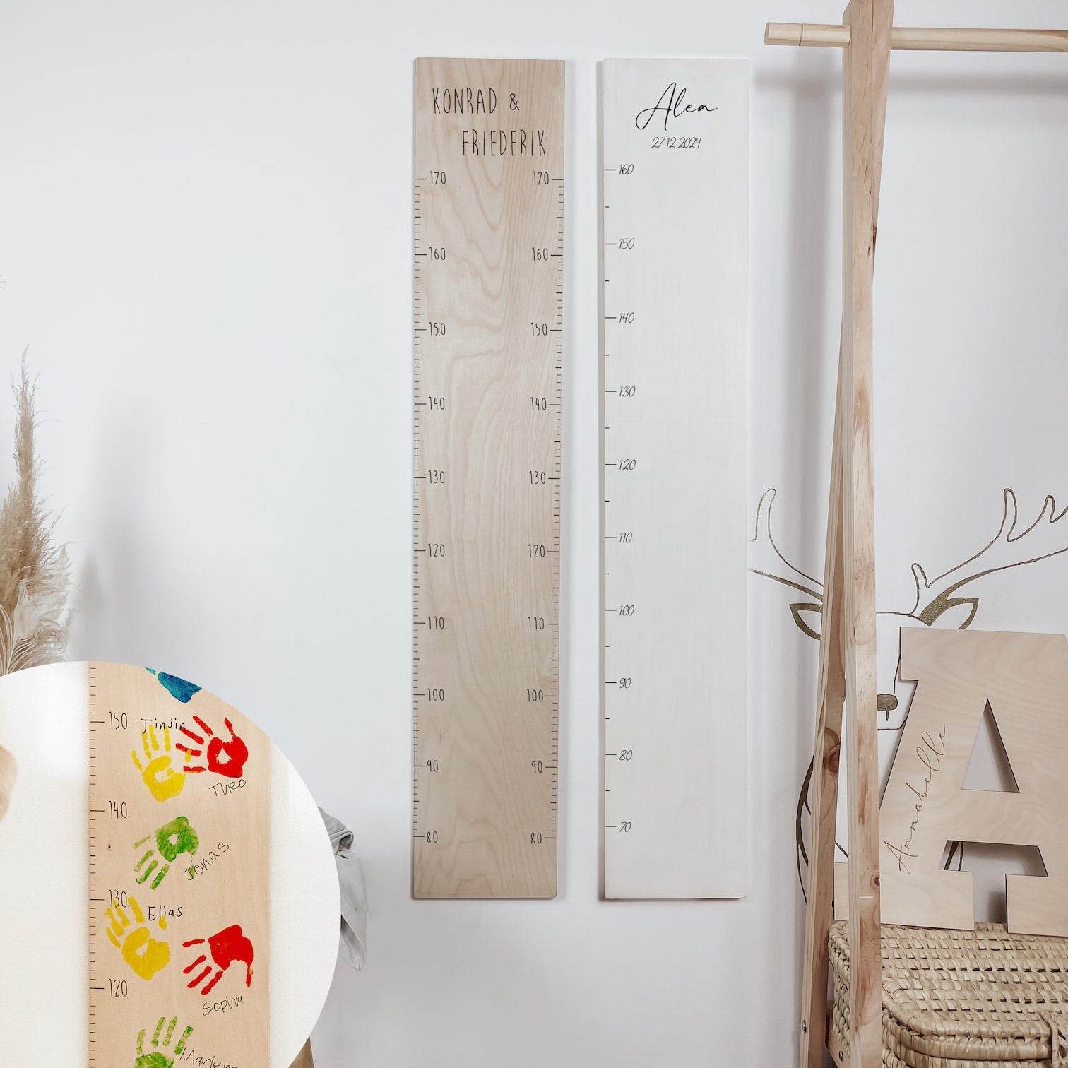 Kindermesslatte Holz personalisiert - Blanko selbstgestalten - lyllevenn