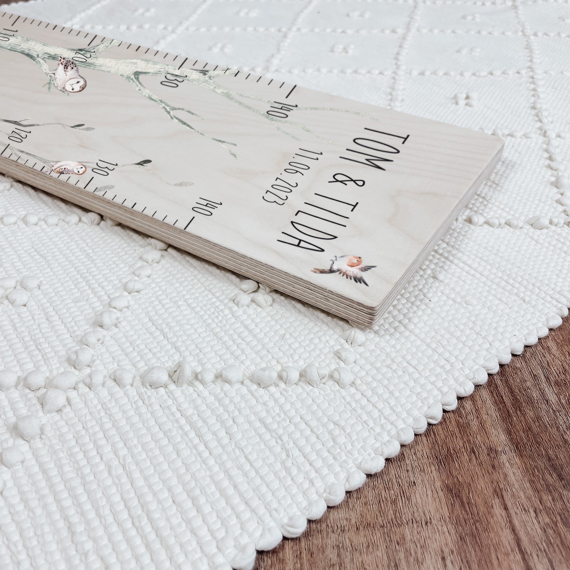 Kindermesslatte Holz personalisiert - Scandinavian Forest - lyllevenn