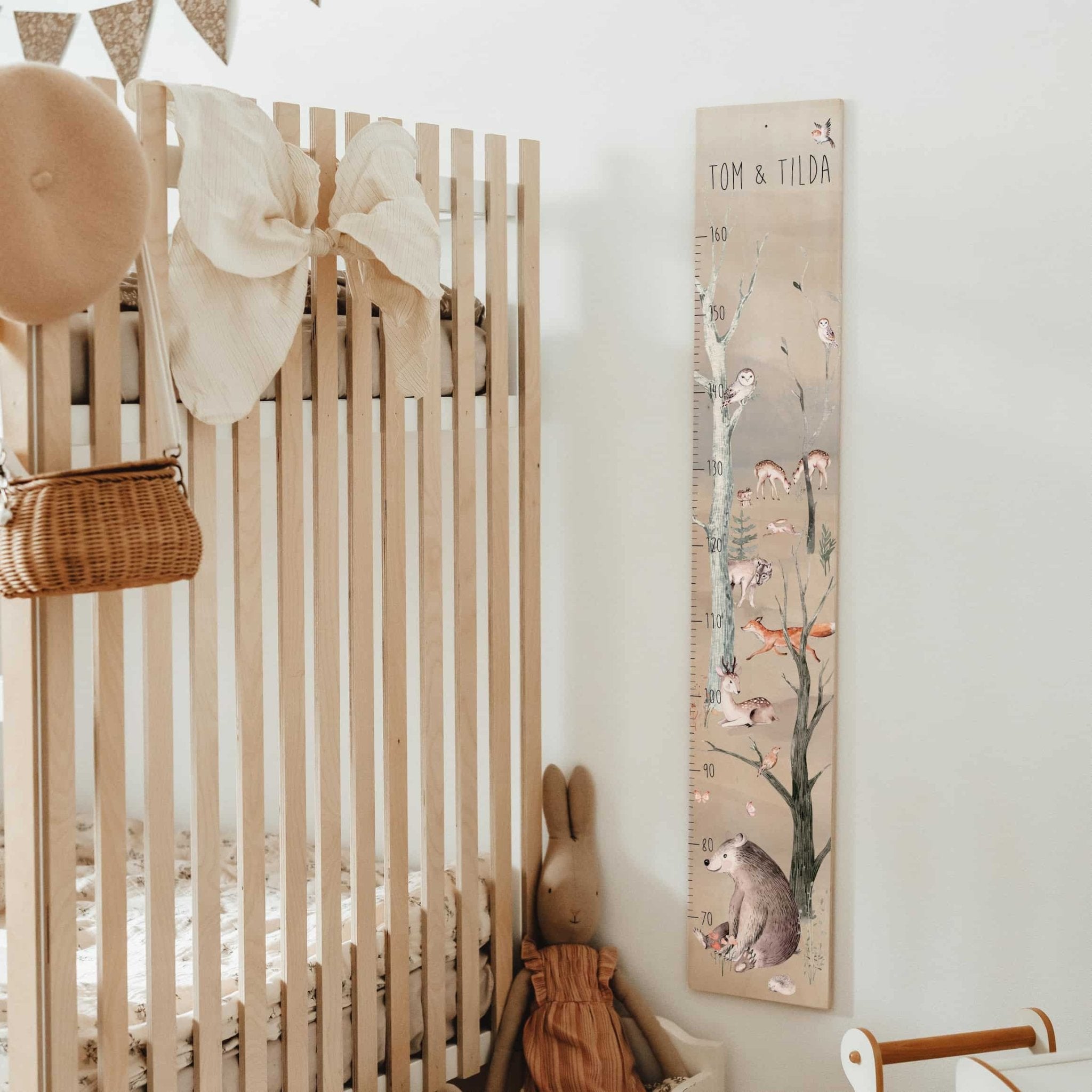 Kindermesslatte Holz personalisiert - Scandinavian Forest - lyllevenn