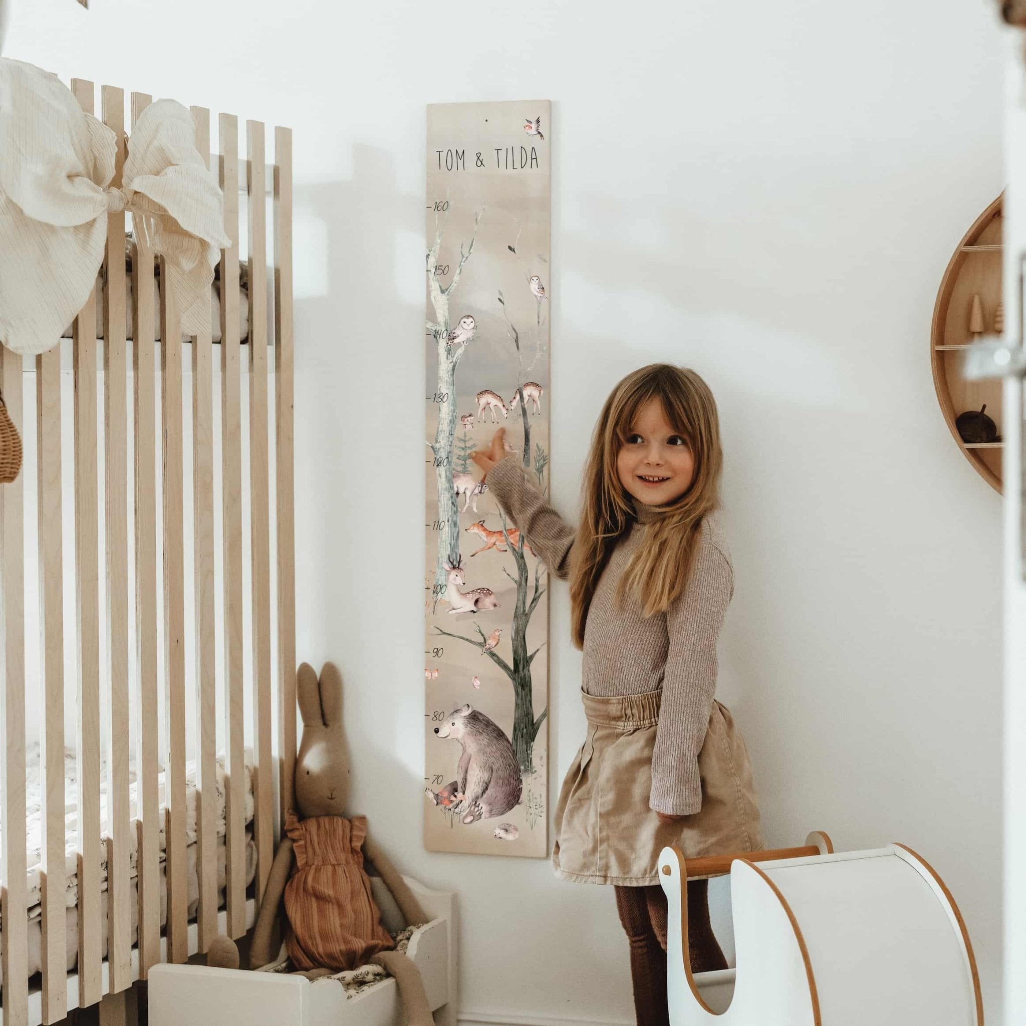 Kindermesslatte Holz personalisiert - Scandinavian Forest - lyllevenn