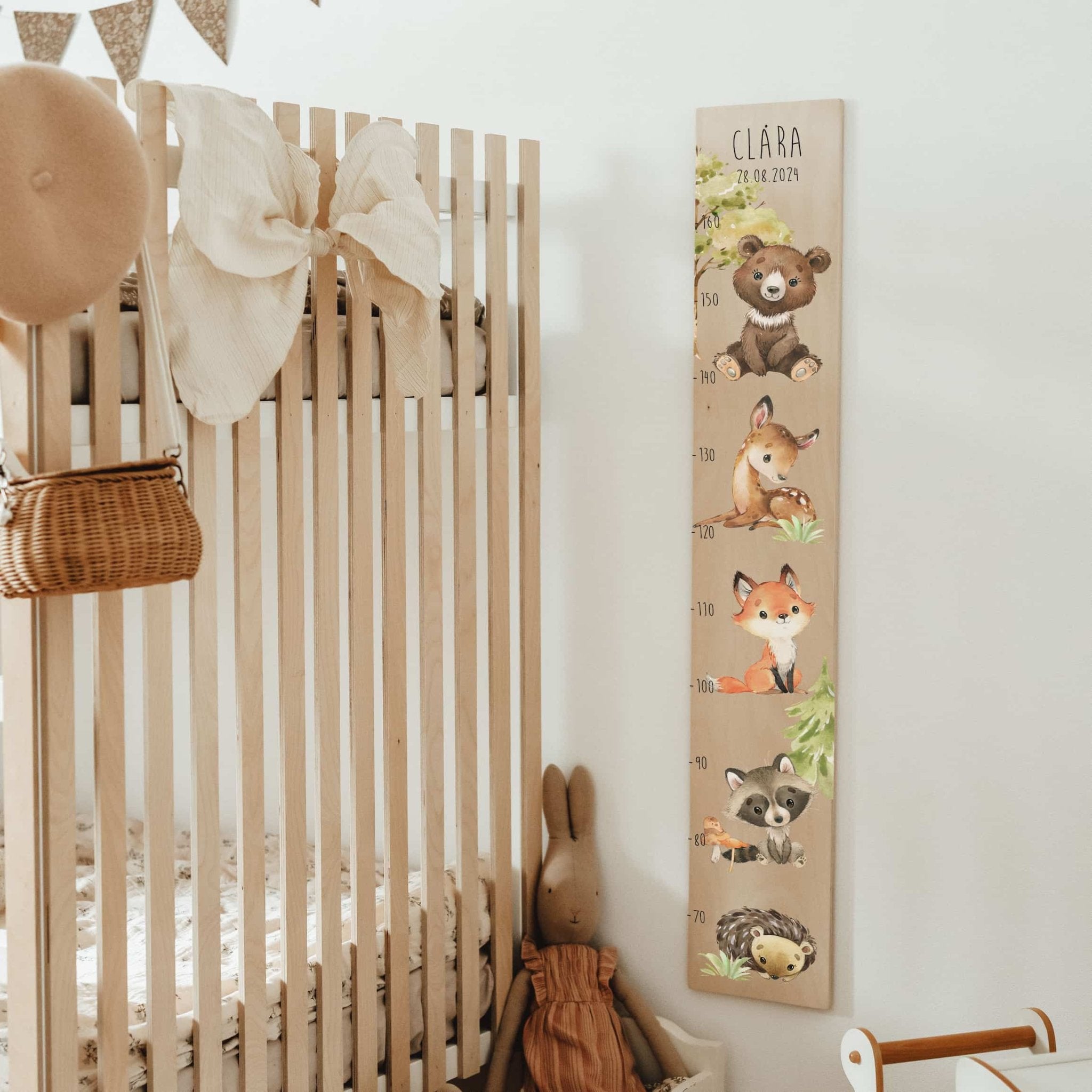 Kindermesslatte Holz personalisiert - Wood & Friends - lyllevenn