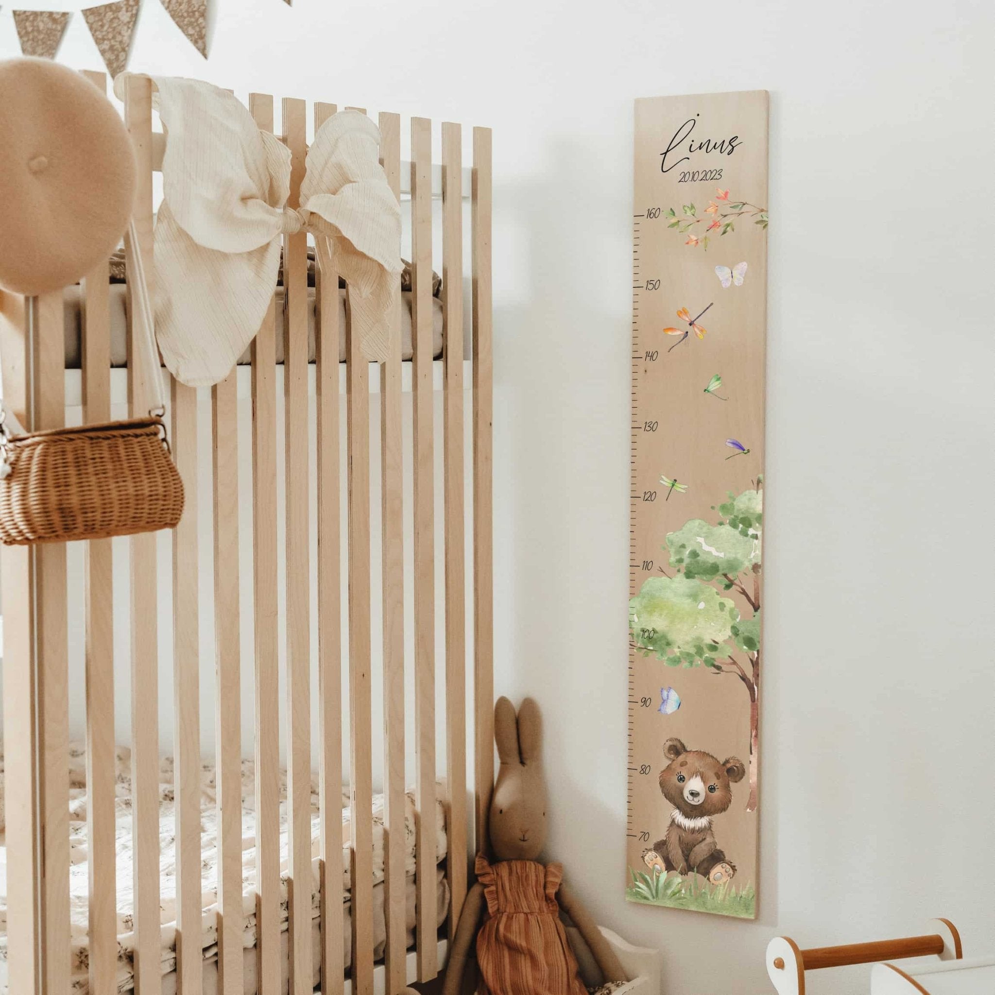 Kindermesslatte Holz personalisiert - Wood & Tales - lyllevenn