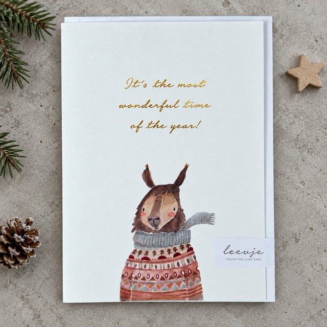 Klappkarte – Lama "most beautiful time of the year" - lyllevenn