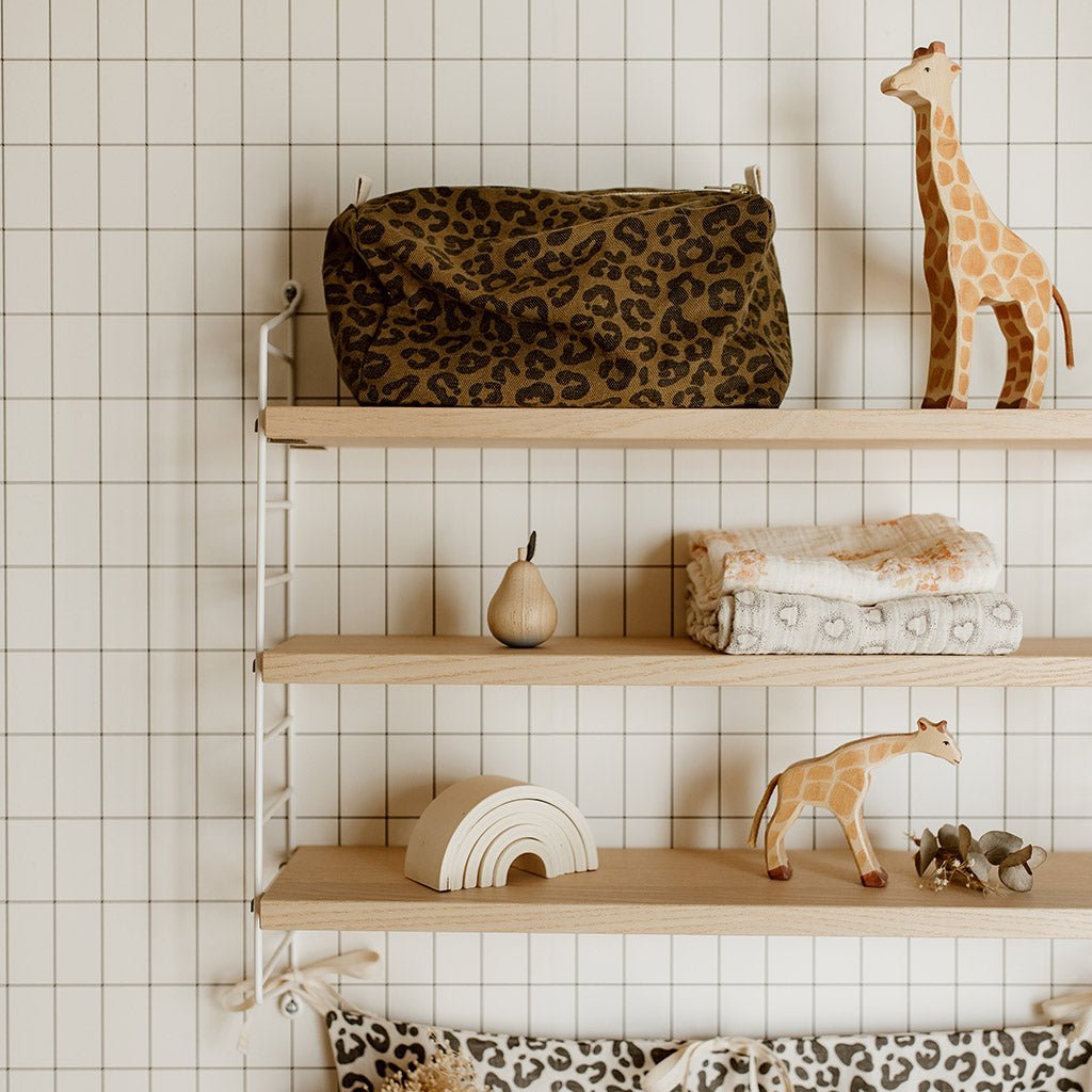 Kosmetiktasche Leopard -  Olive - lyllevenn