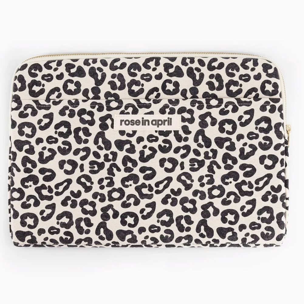 Laptoptasche - Leopard Greige für 13 - 14 Zoll - lyllevenn