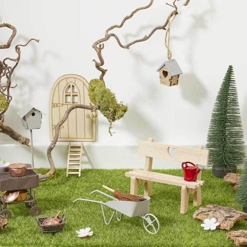 Mini Holzbank mit Herz – Wichtel Zubehör für die Wichtelwelt - lyllevenn