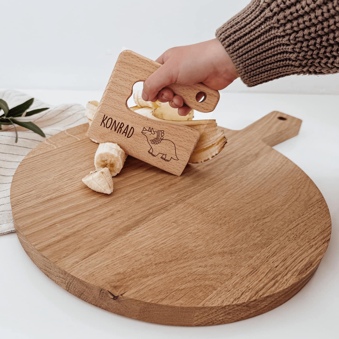 Montessori sicheres Kindermesser Holz „Wildlings“ – personalisiert - lyllevenn