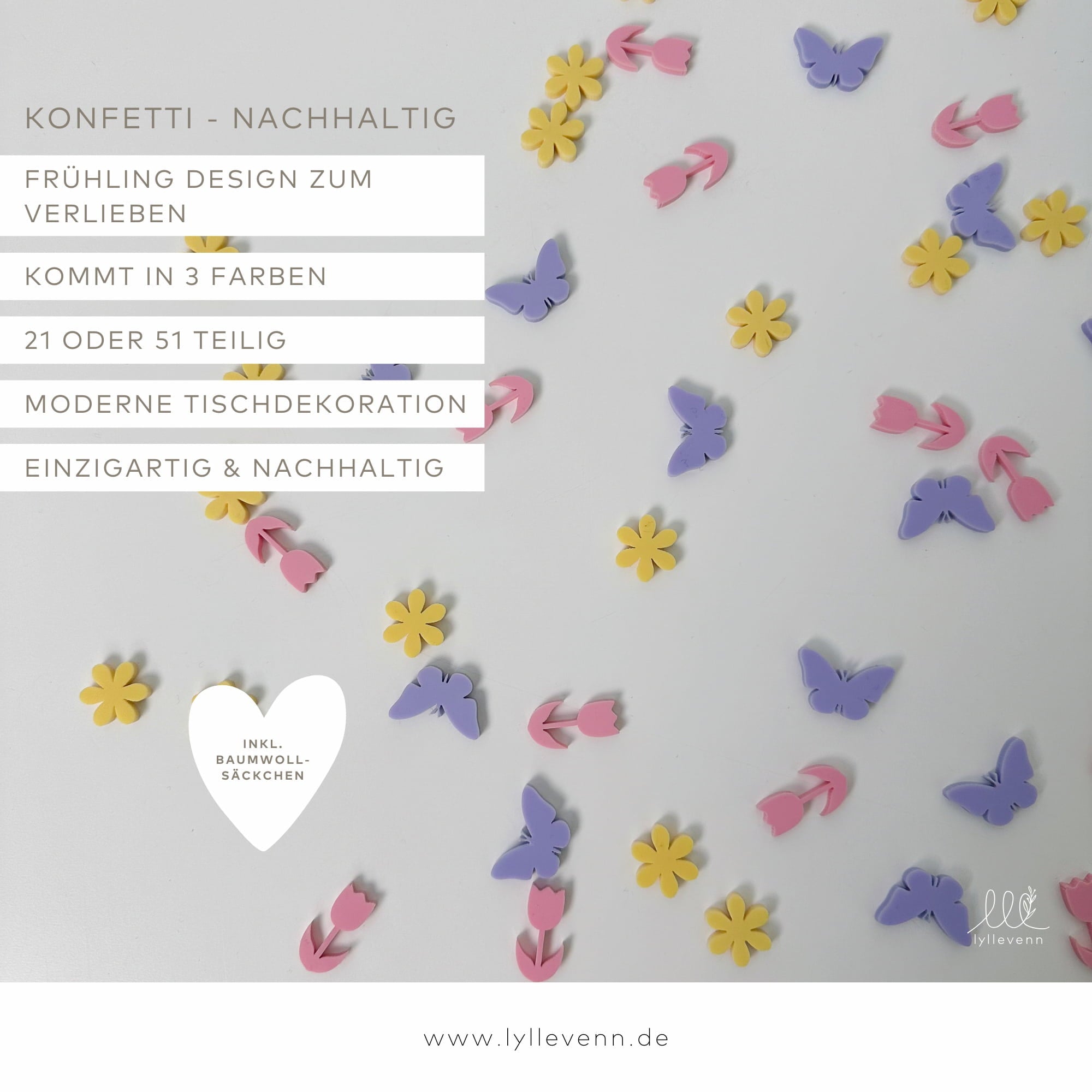 Nachhaltiges Konfetti aus Acryl - Frühling - lyllevenn