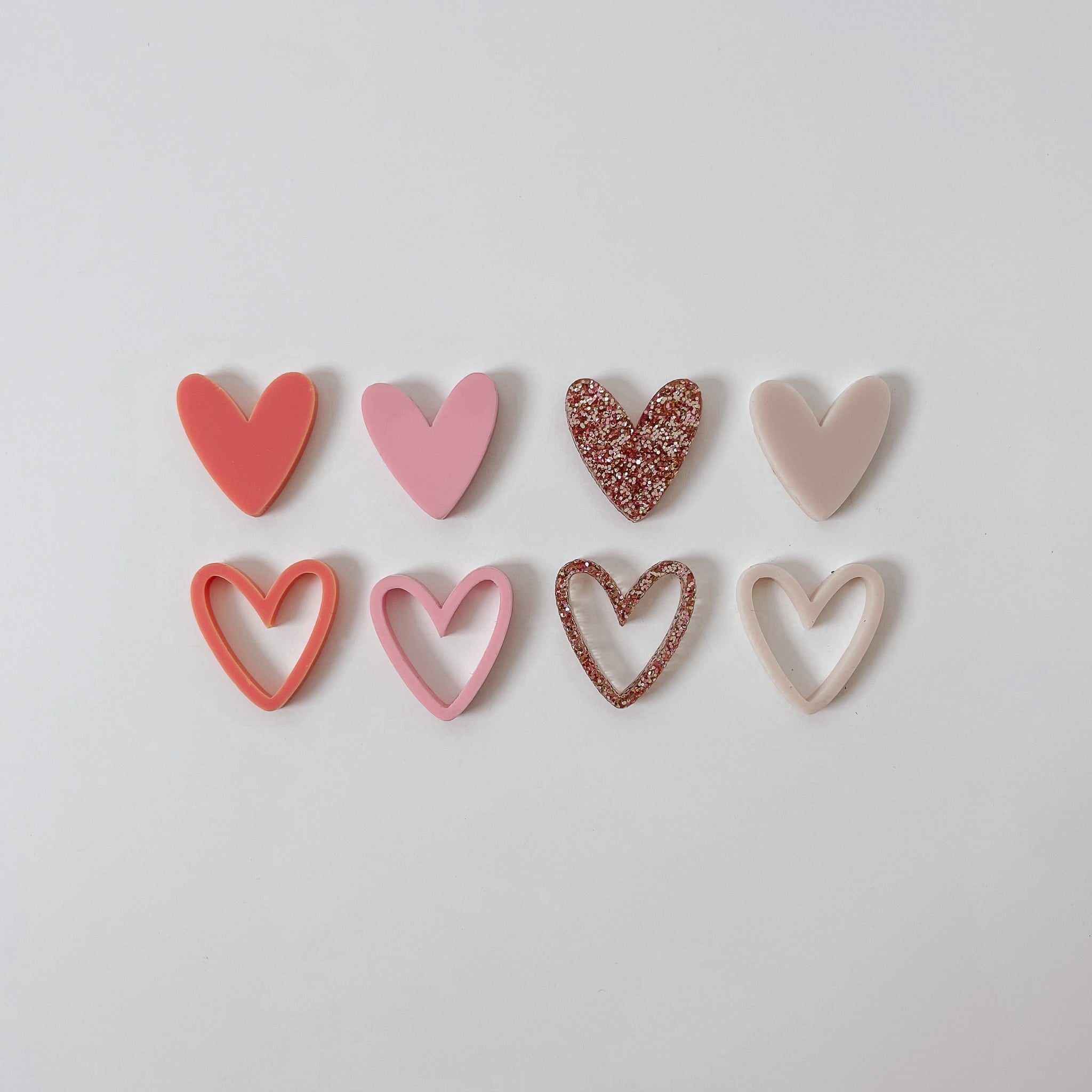 Nachhaltiges Konfetti aus Acryl - Herzchen Rosa - Mix - lyllevenn