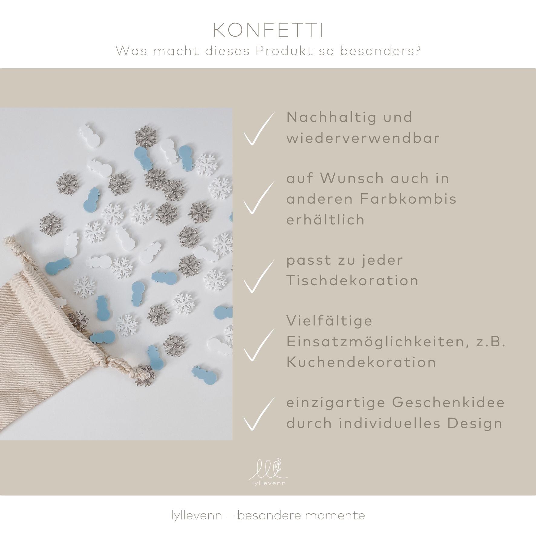Nachhaltiges Konfetti aus Acryl - Schnee - lyllevenn