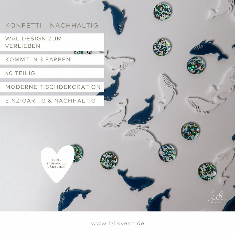 Nachhaltiges Konfetti aus Acryl - Wal - lyllevenn