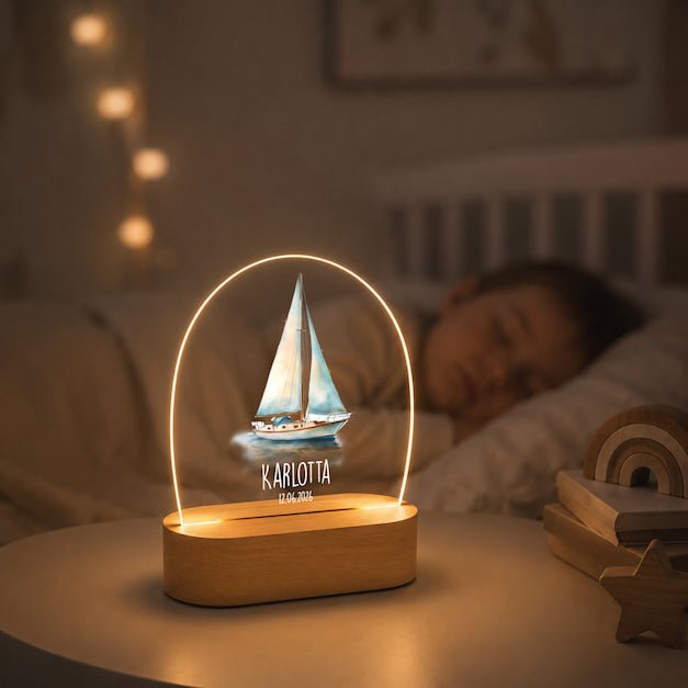 Nachtlicht Kinder personalisiert LED - Boot - lyllevenn