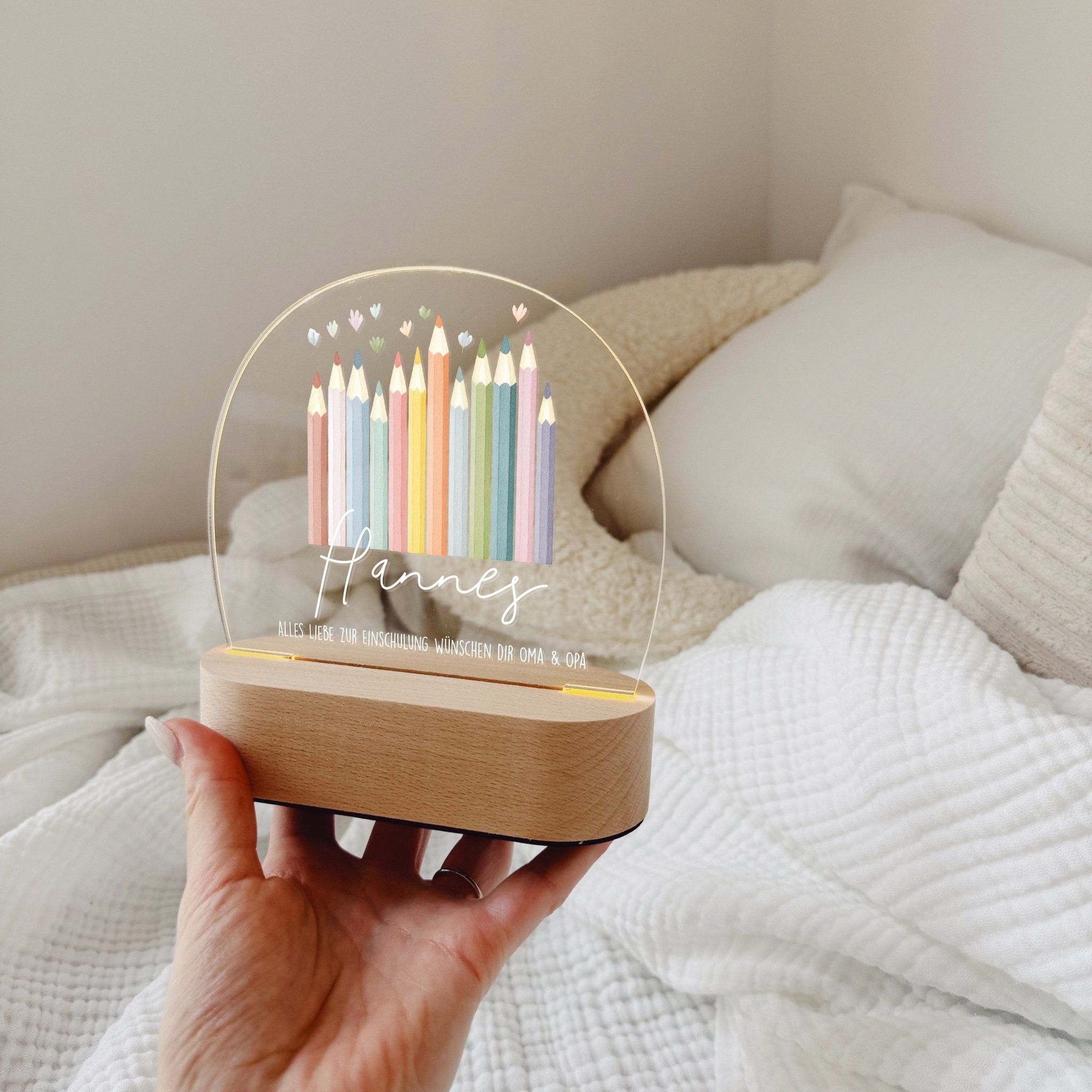 Nachtlicht Kinder personalisiert LED - Einschulung - lyllevenn