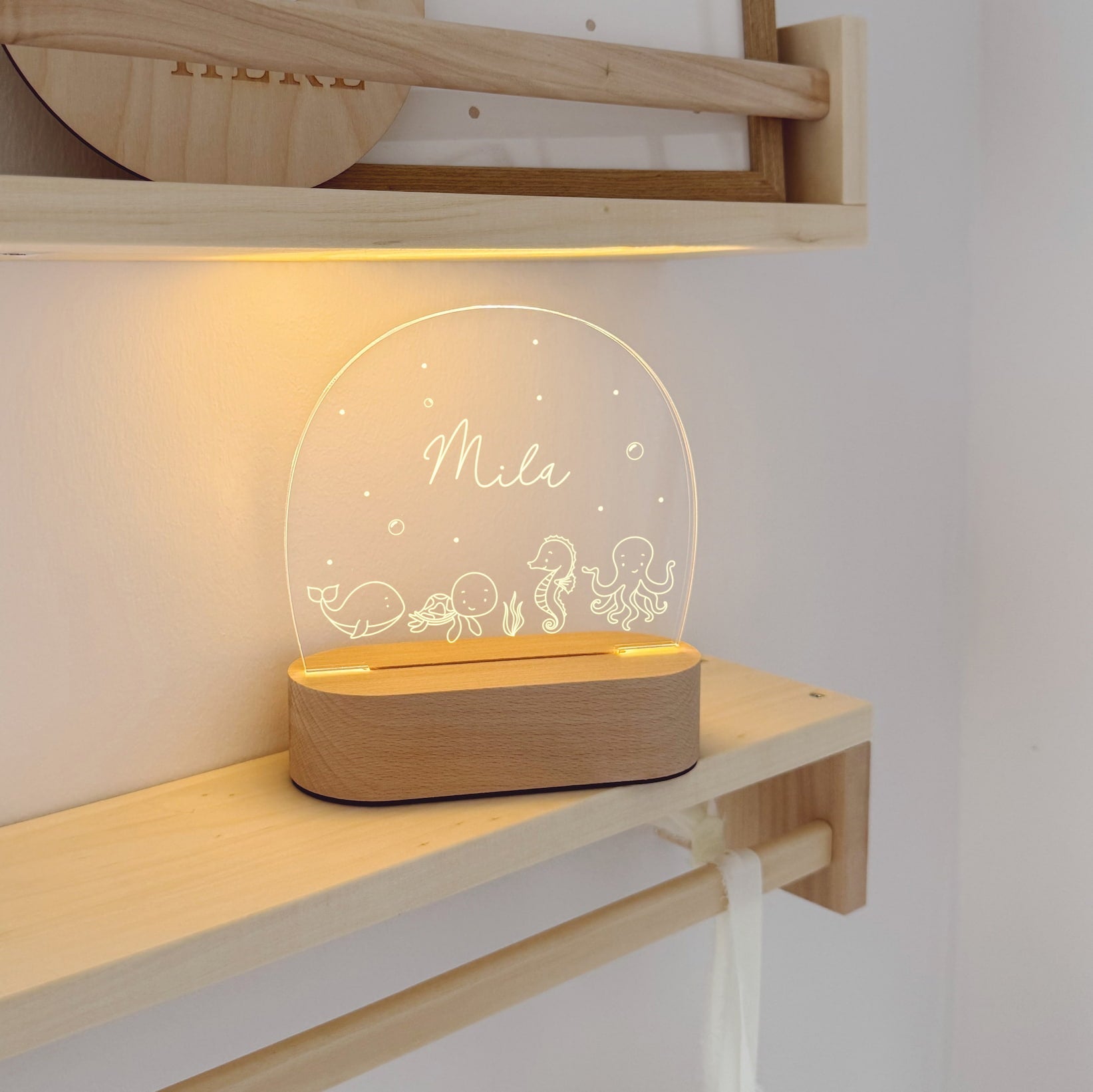 Nachtlicht Kinder personalisiert – LED Lampe Animals & Friends - lyllevenn