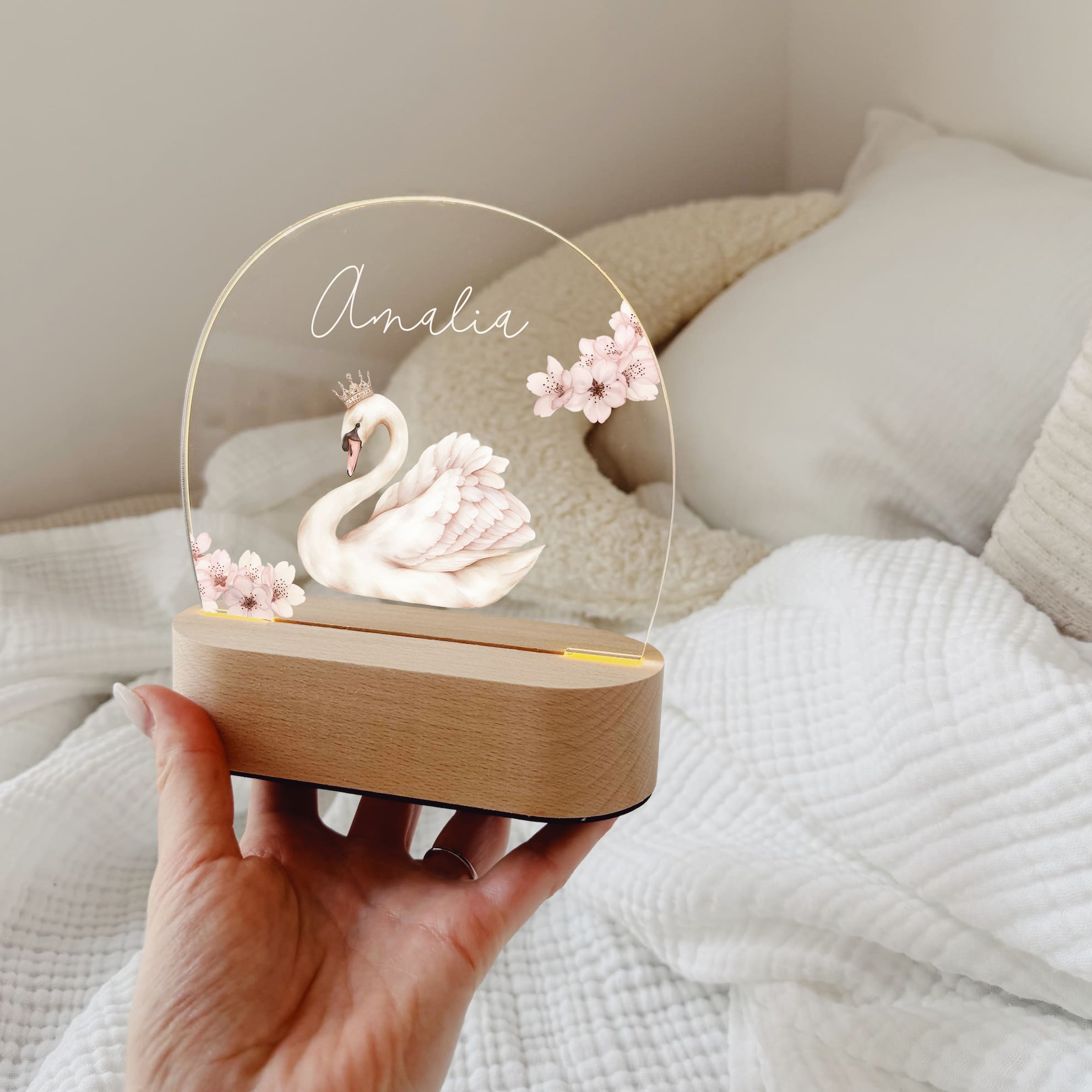 Nachtlicht Kinder personalisiert – LED Lampe bedruckt Ballerina - lyllevenn