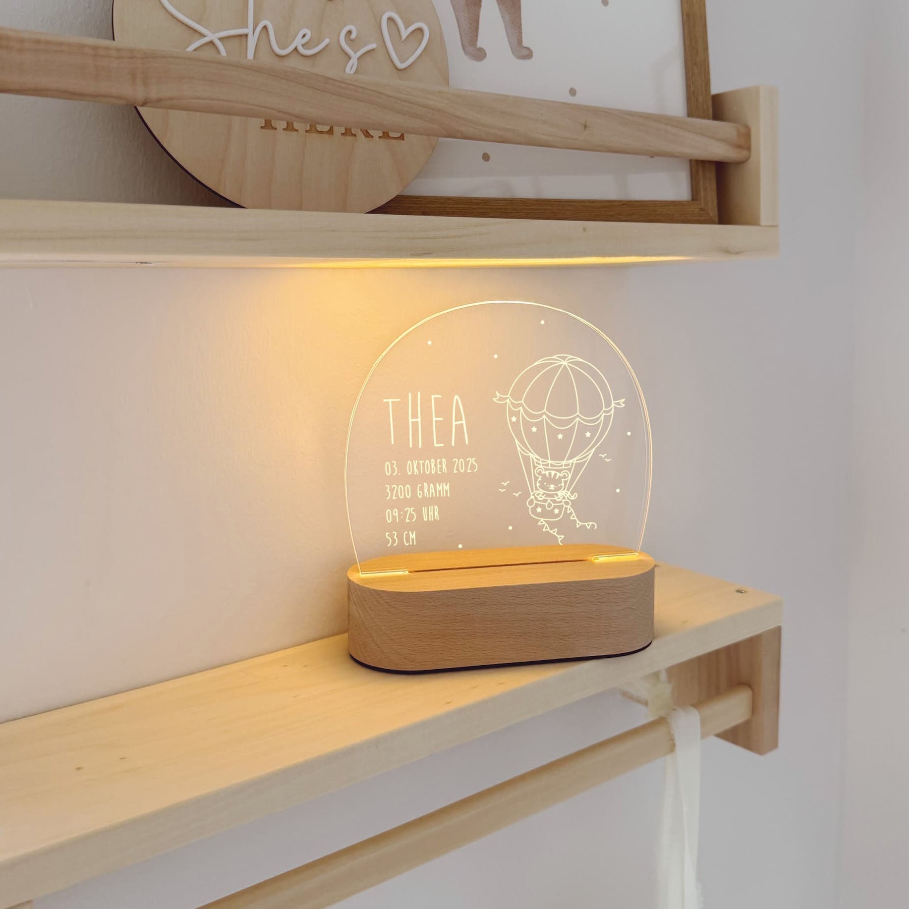 Nachtlicht Kinder personalisiert – LED Lampe Kleine Entdecker - lyllevenn