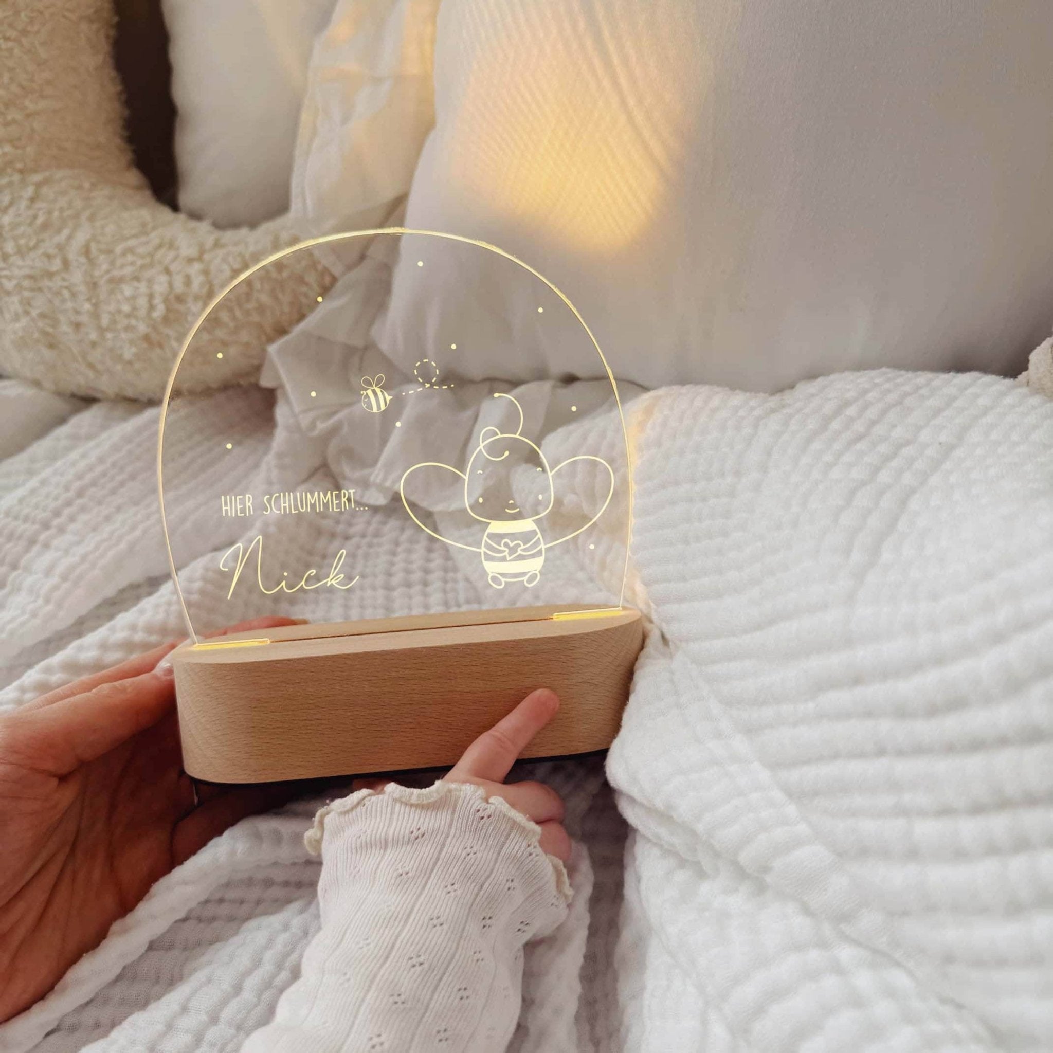 Nachtlicht Kinder personalisiert – LED Lampe Kleine Freunde - lyllevenn