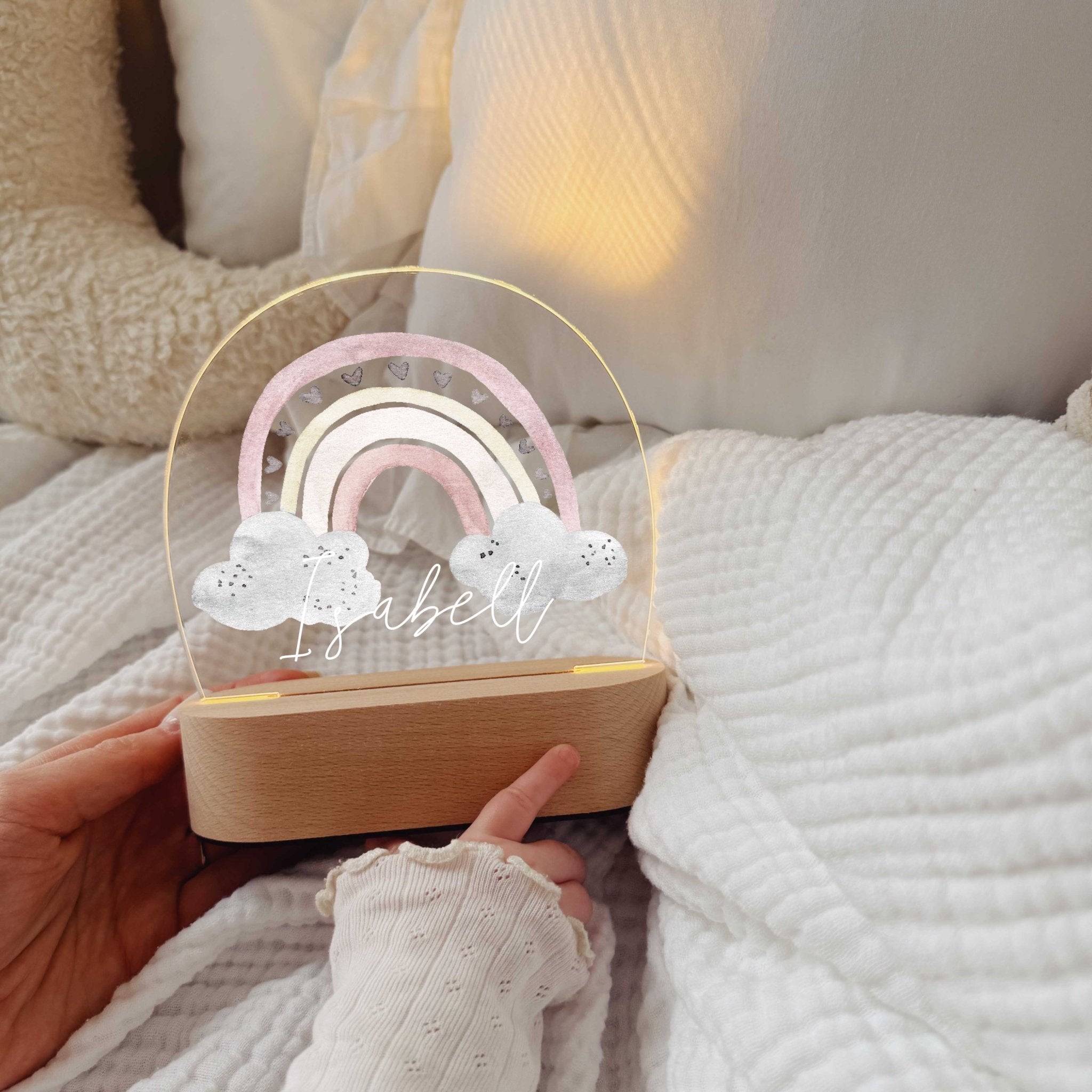 Nachtlicht Kinder personalisiert LED - Regenbögen - lyllevenn