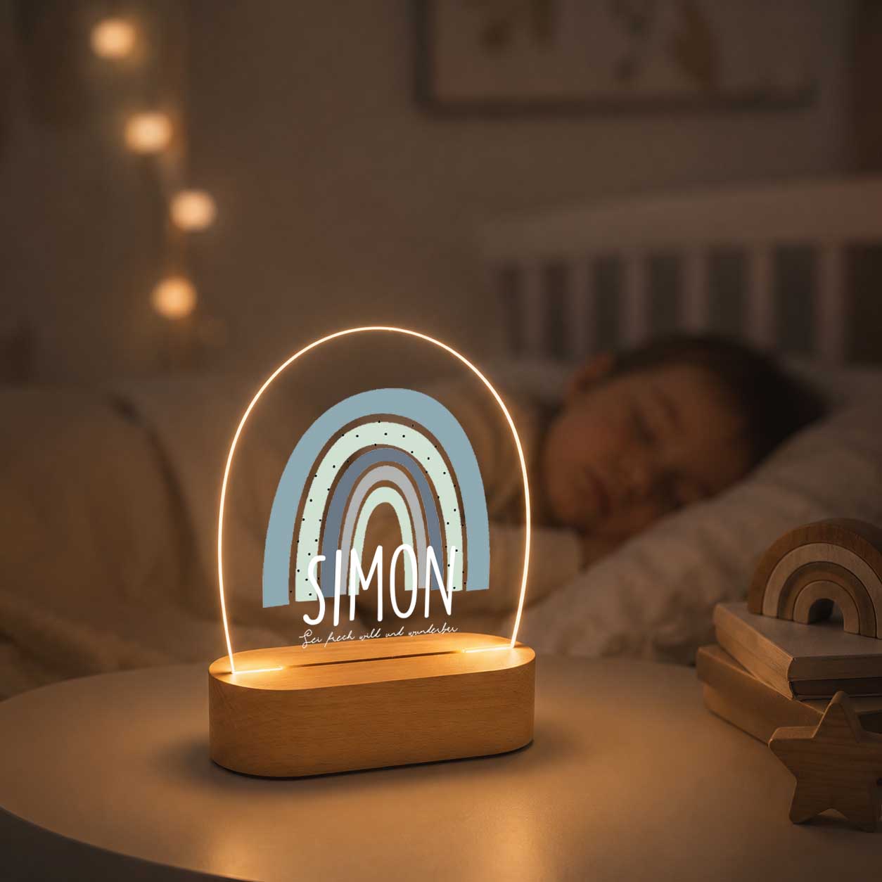 Nachtlicht Kinder personalisiert LED - Regenbögen - lyllevenn
