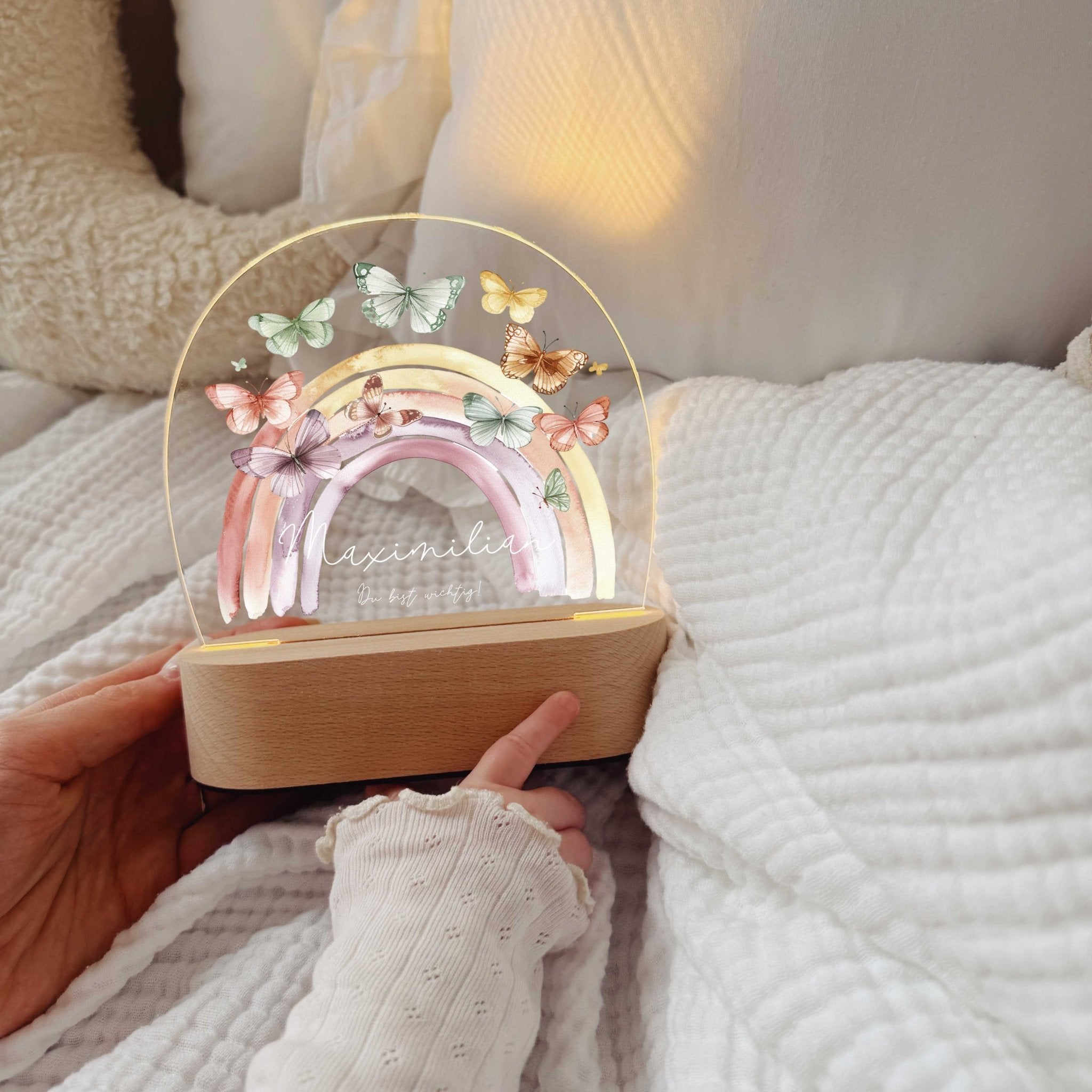 Nachtlicht Kinder personalisiert LED - Schmetterlinge - lyllevenn