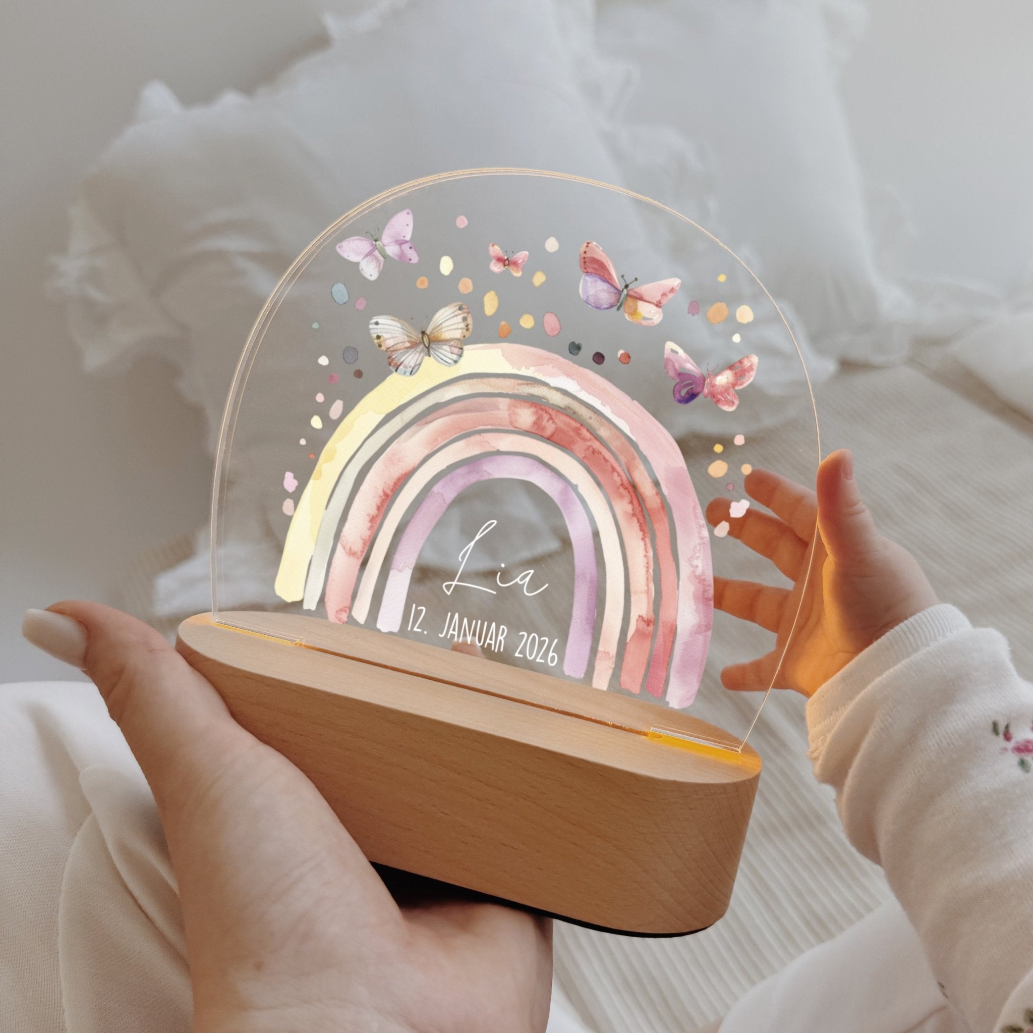 Nachtlicht Kinder personalisiert LED - Schmetterlinge - lyllevenn