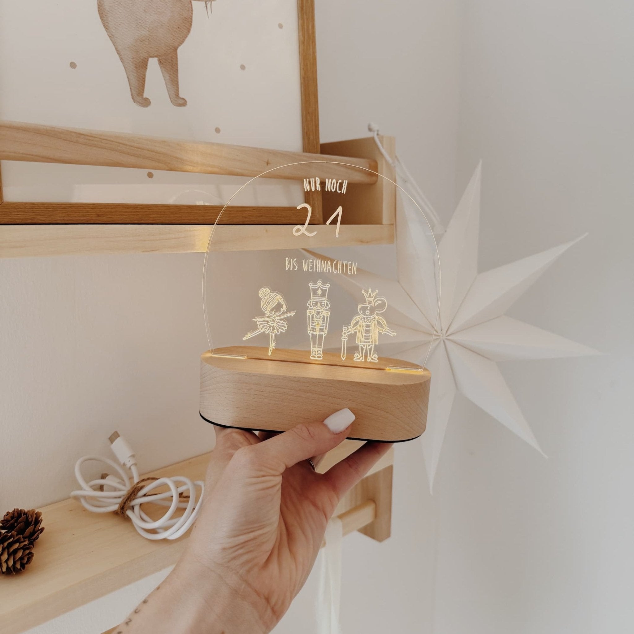 Nachtlicht Weihnachten – Countdown mit „Der Nussknacker“ Motiv - lyllevenn