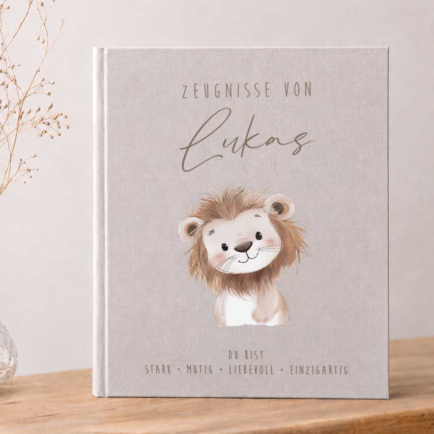 Ordner aus Leinen personalisierbar - Safari - lyllevenn