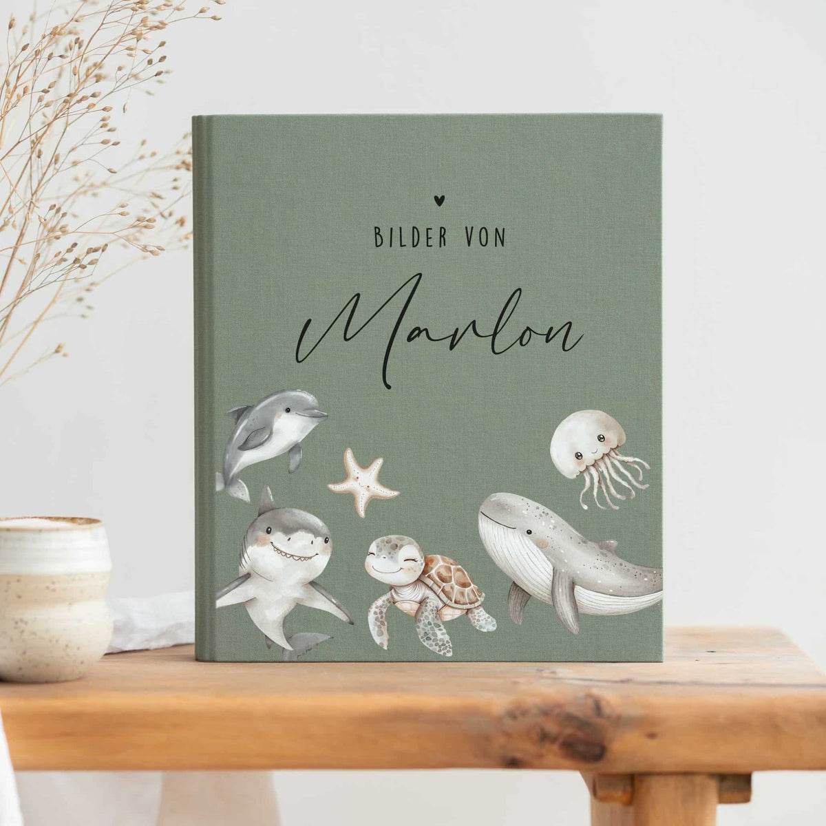 Ordner aus Leinen personalisierbar - Tierfamilien - lyllevenn