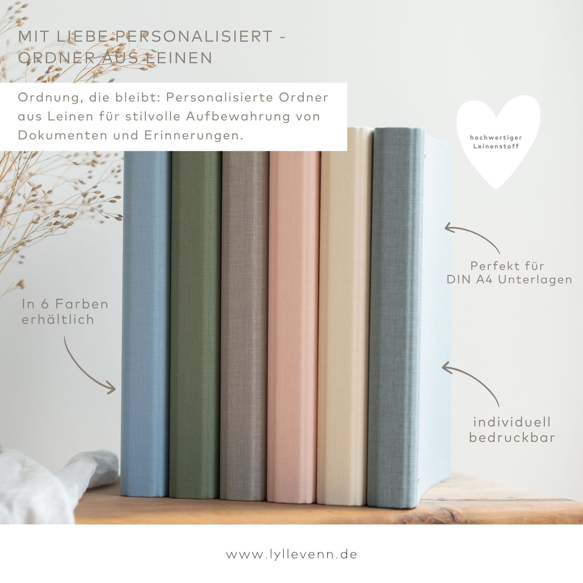 Ordner aus Leinen personalisierbar - Unterwassertiere - lyllevenn