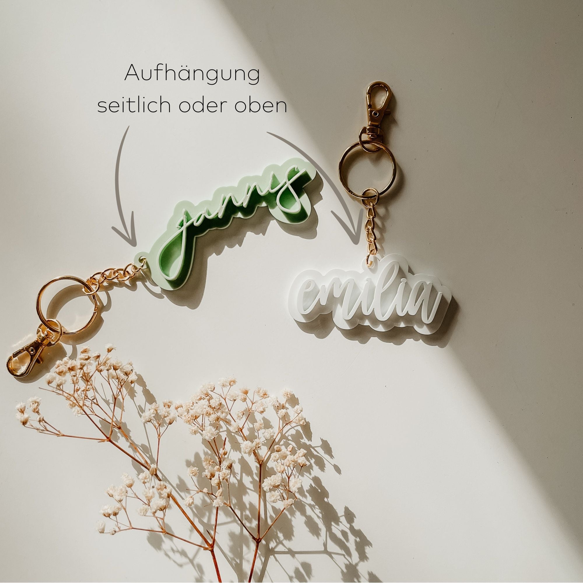 Personalisierter Schlüsselanhänger, Acryl – Version A - lyllevenn