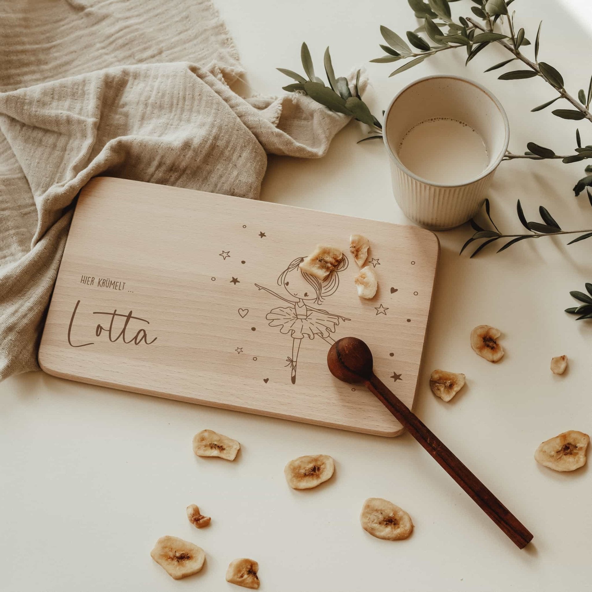Personalisiertes Frühstücksbrettchen - Ballerina - lyllevenn