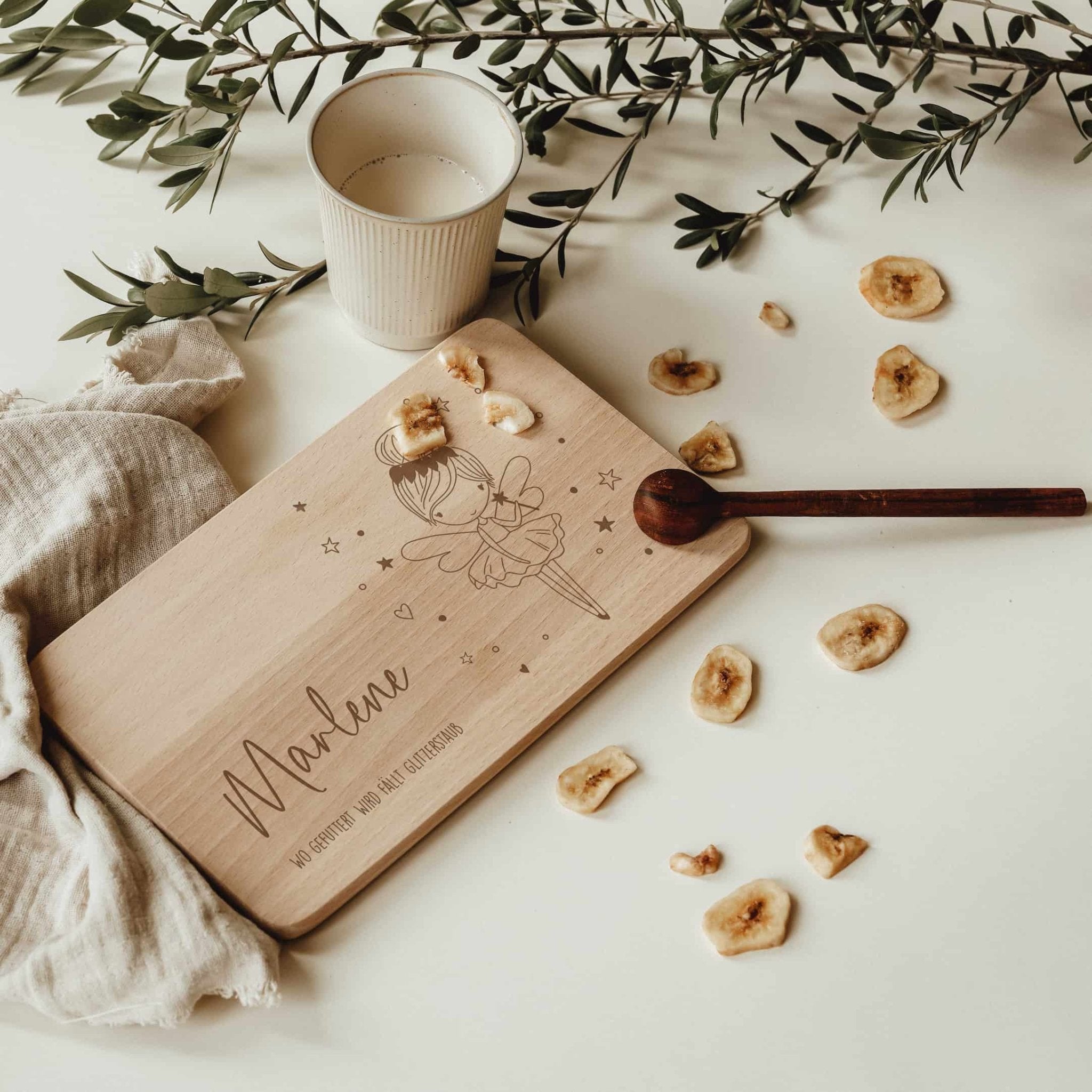 Personalisiertes Frühstücksbrettchen - Fee - lyllevenn