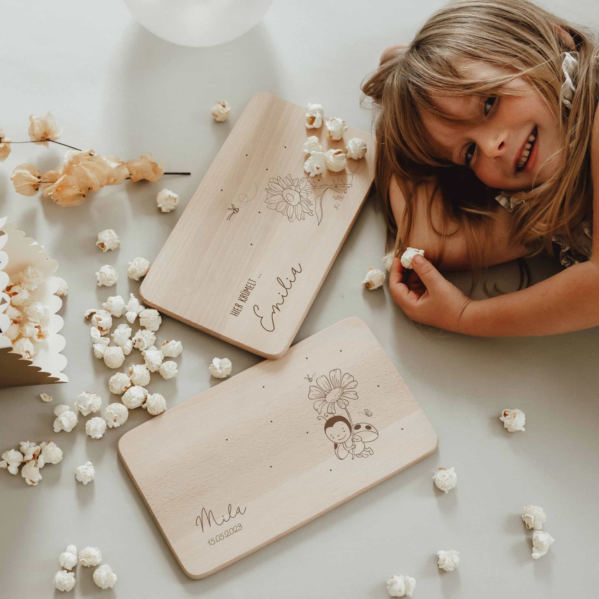 Personalisiertes Frühstücksbrettchen - Kleine Freunde - lyllevenn