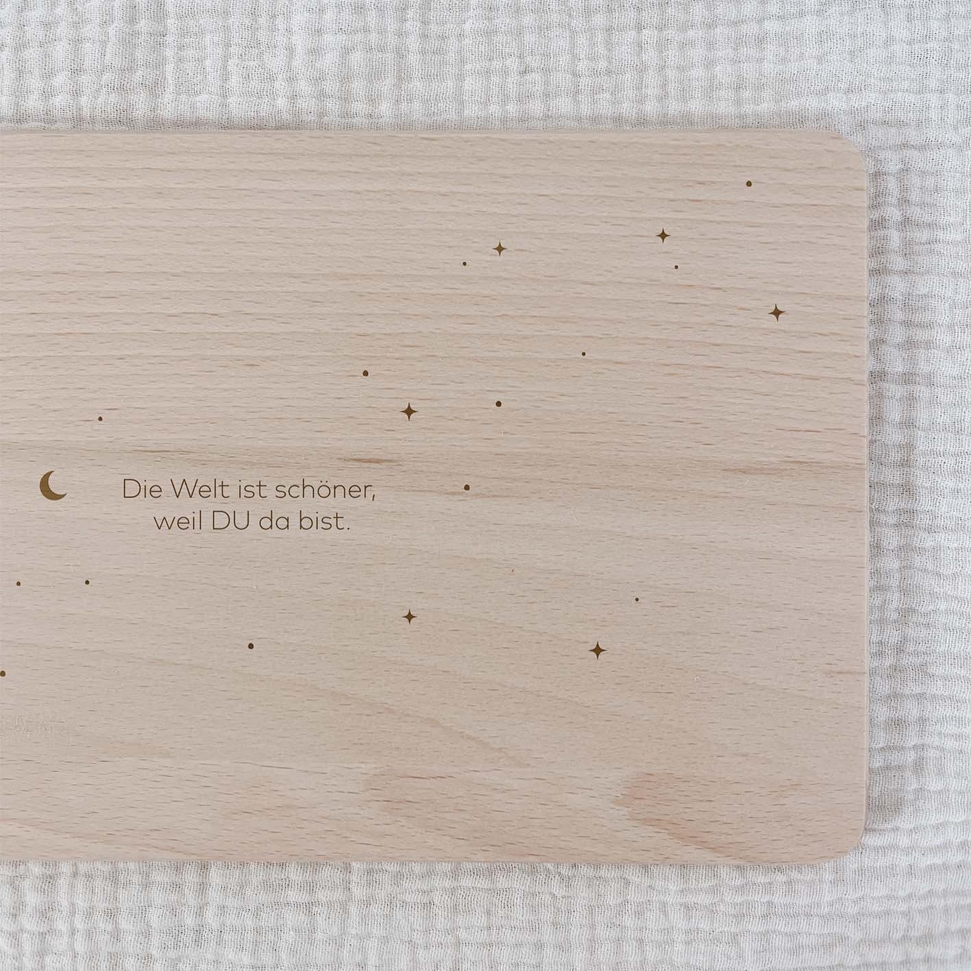 Personalisiertes Frühstücksbrettchen - Mond & Sterne - lyllevenn