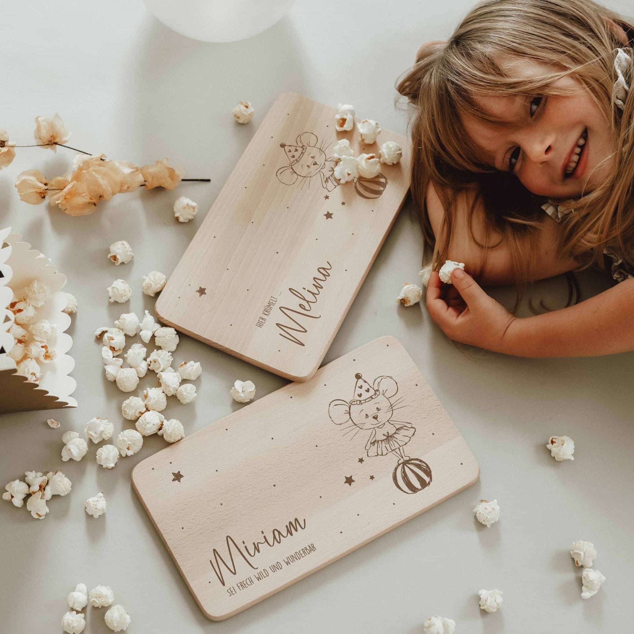 Personalisiertes Frühstücksbrettchen - Zirkusmaus - lyllevenn