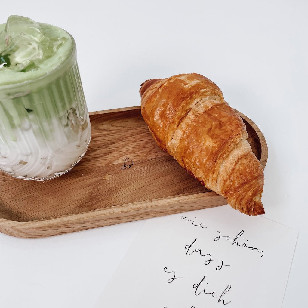 Personalisiertes Holztablett - croissant - lyllevenn