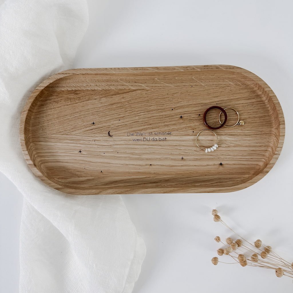 Personalisiertes Holztablett - Die Welt ist schöner - lyllevenn