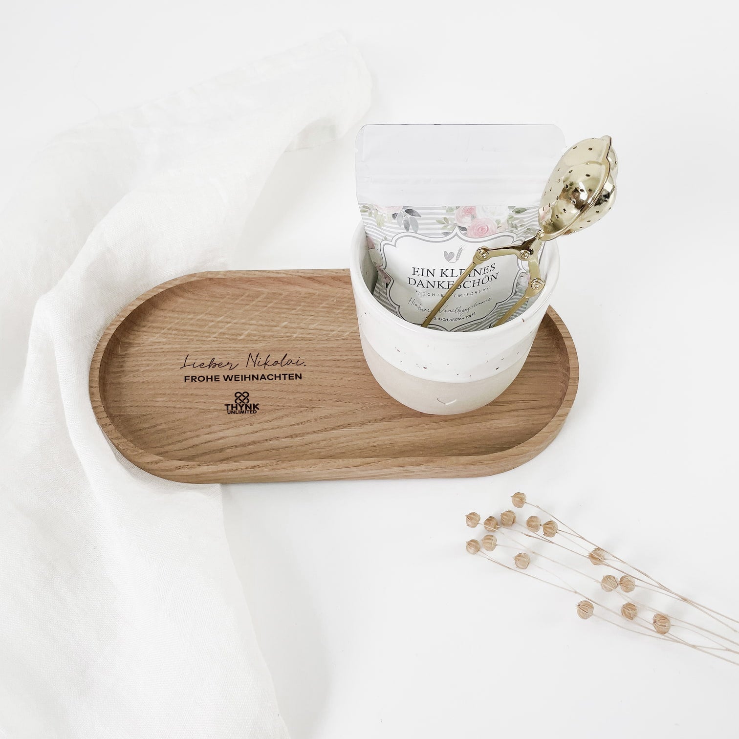 Personalisiertes Holztablett - Firmengeschenk - lyllevenn