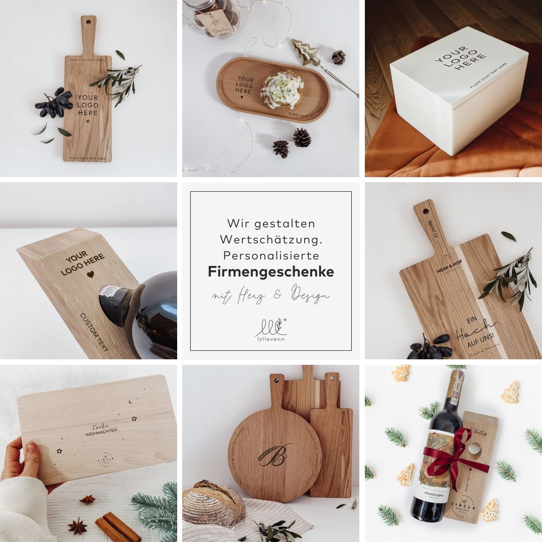 Personalisiertes Holztablett - Firmengeschenk - lyllevenn