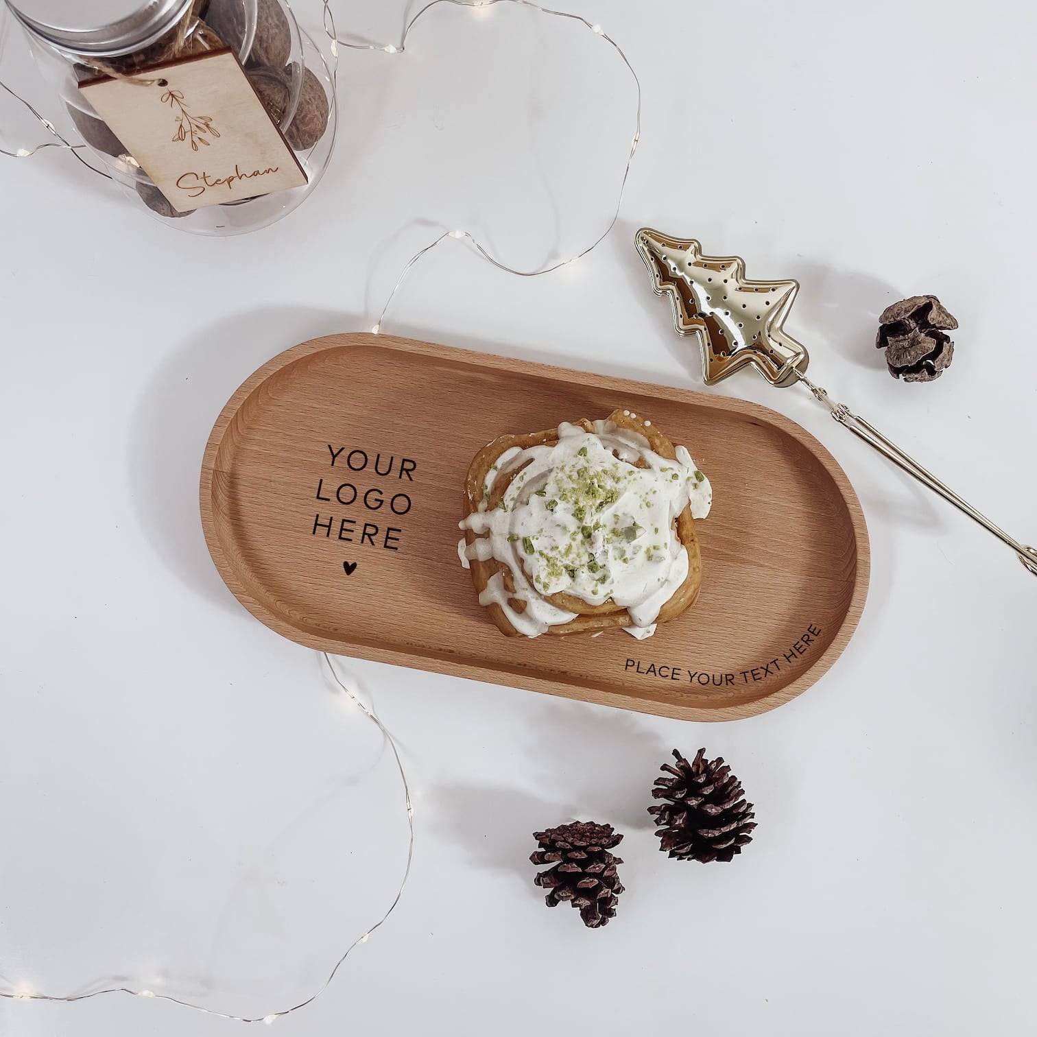 Personalisiertes Holztablett - Firmengeschenk - lyllevenn