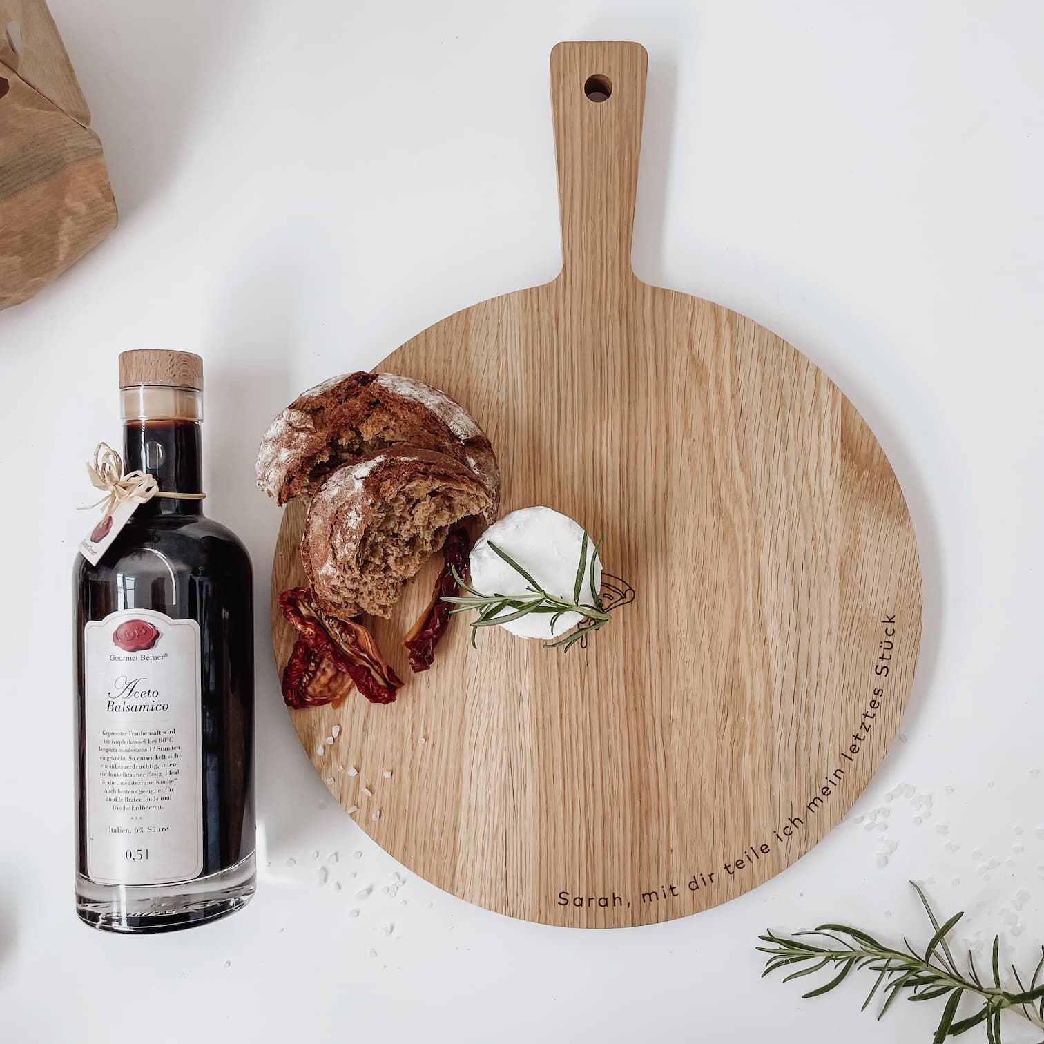 Personalisiertes Rundes Schneidebrett Eiche - Pizza - lyllevenn