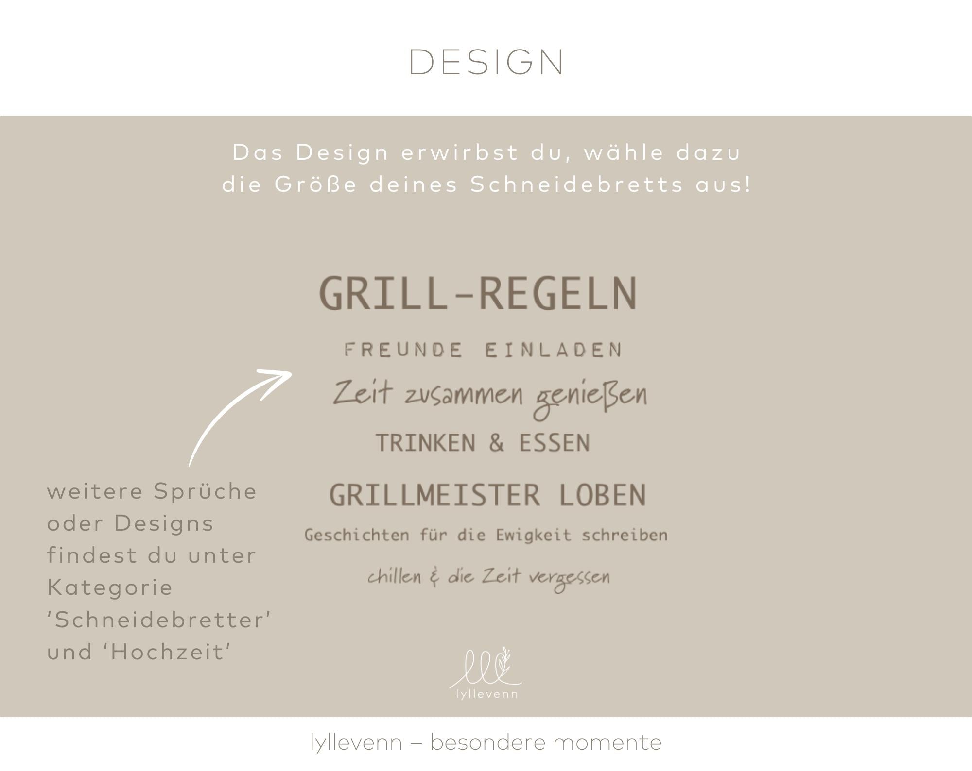 Personalisiertes Schneidebrett Bambus - Grill Regeln - lyllevenn