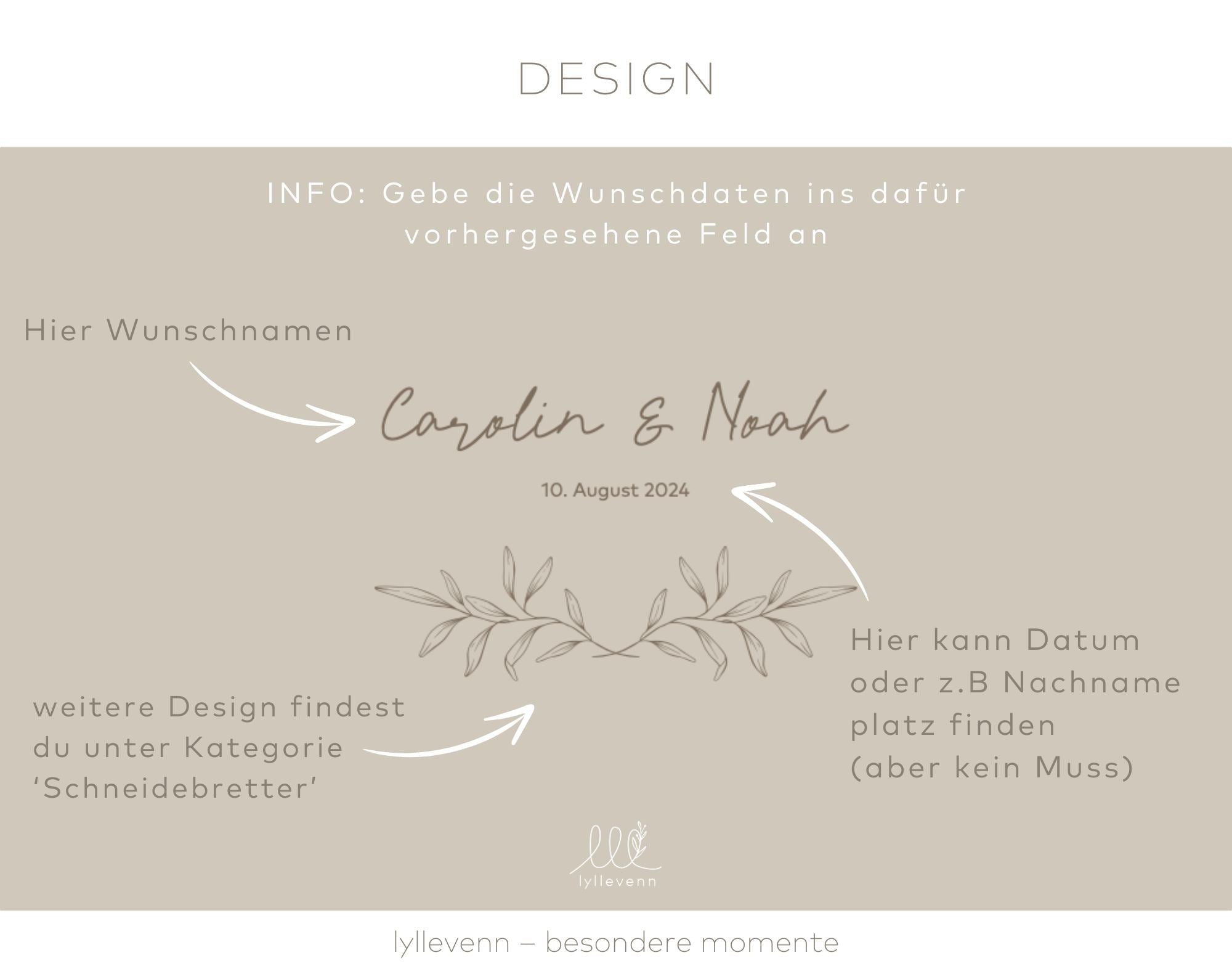 Personalisiertes Schneidebrett Bambus/Eiche - Leaf - lyllevenn