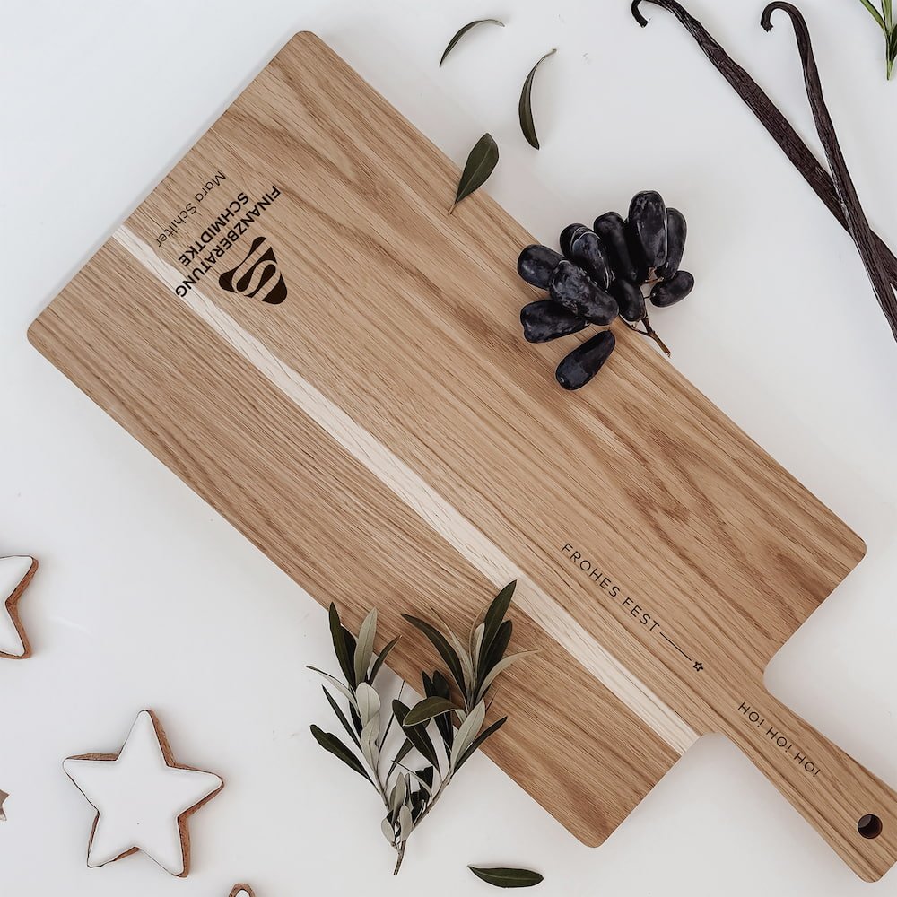 Personalisiertes Schneidebrett Eiche - Firmengeschenk - lyllevenn