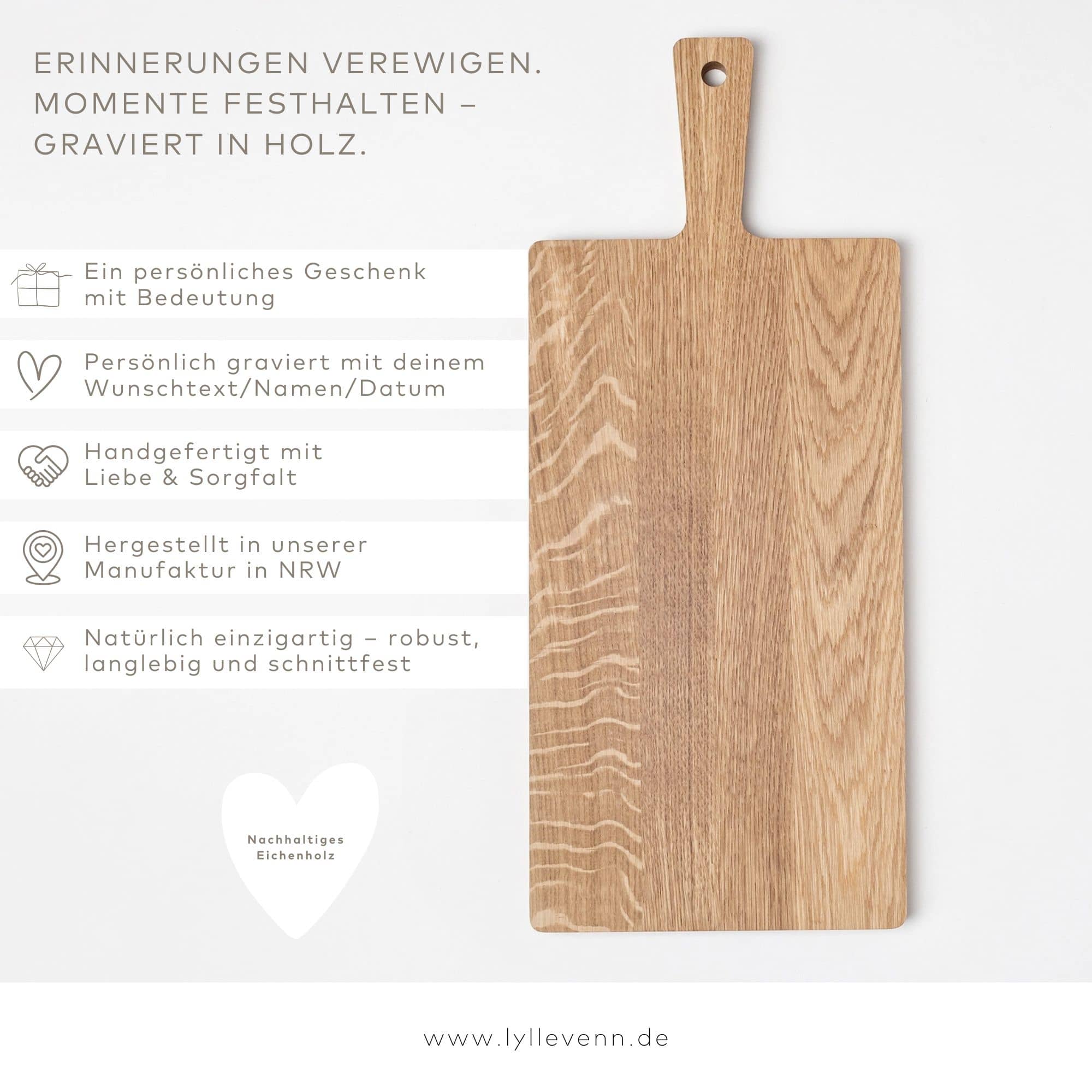 Personalisiertes Schneidebrett Eiche - Firmengeschenk - lyllevenn