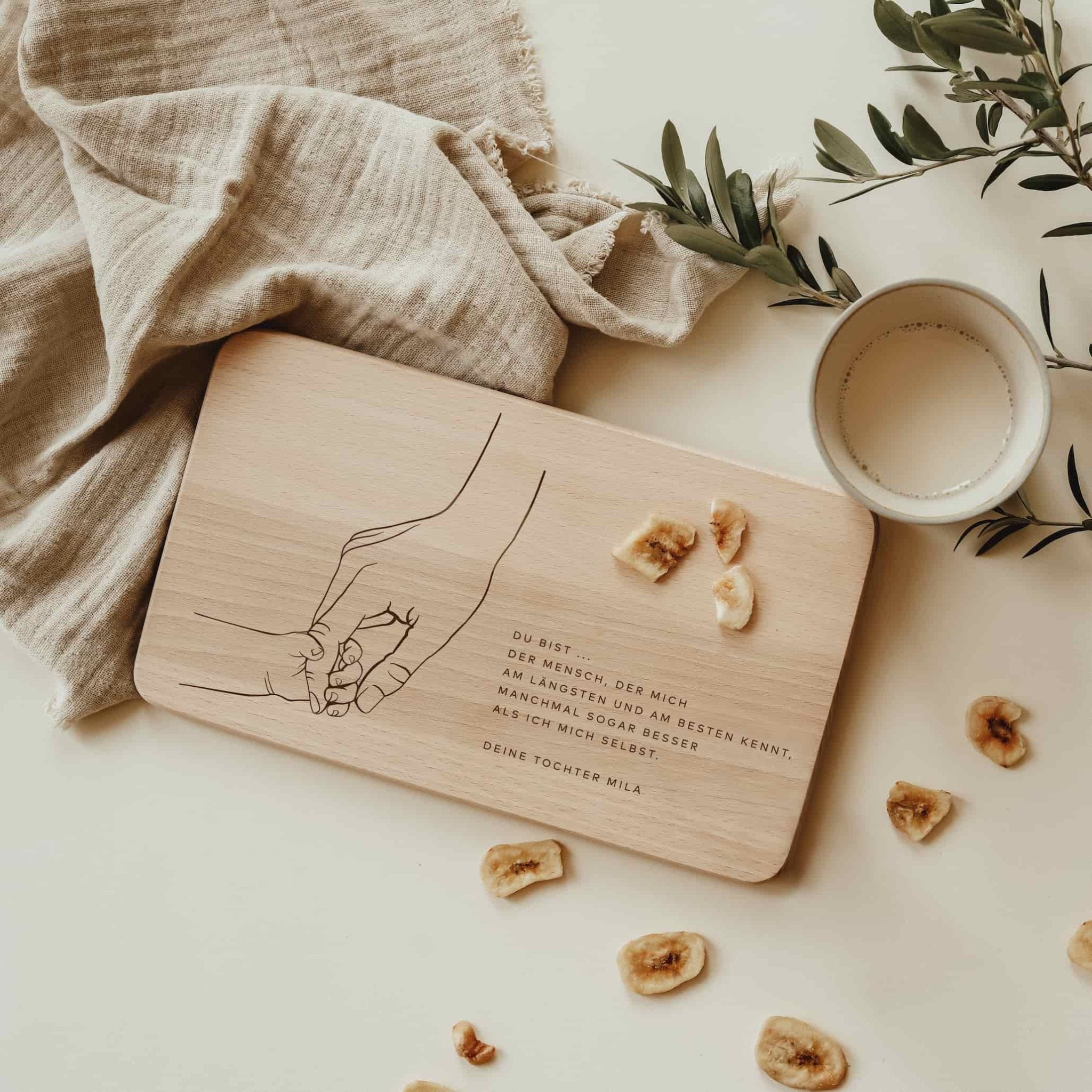 Personalisiertes Schneidebrett - Muttertag Wunschtext - lyllevenn