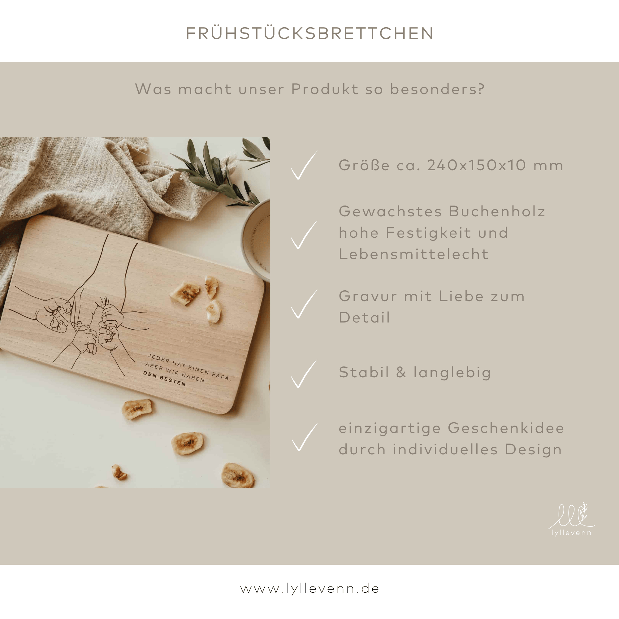 Personalisiertes Schneidebrett - Vatertag Wunschtext - lyllevenn