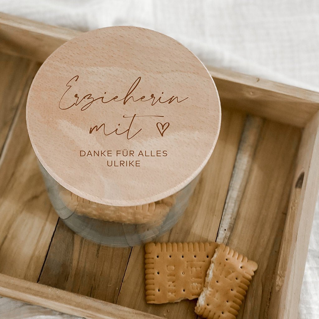 Personalisiertes Vorratsglas – Abschiedsgeschenk Erzieherin - lyllevenn