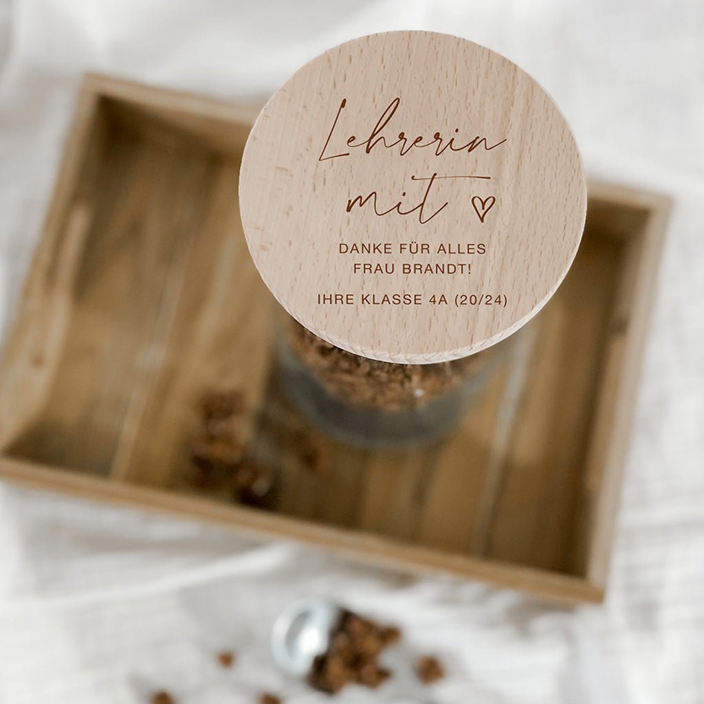 Personalisiertes Vorratsglas – Abschiedsgeschenk Erzieherin - lyllevenn